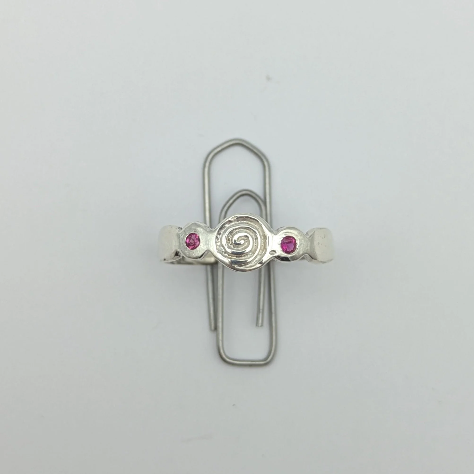 Ruby Spiralling Whirlpool Ring - Size R