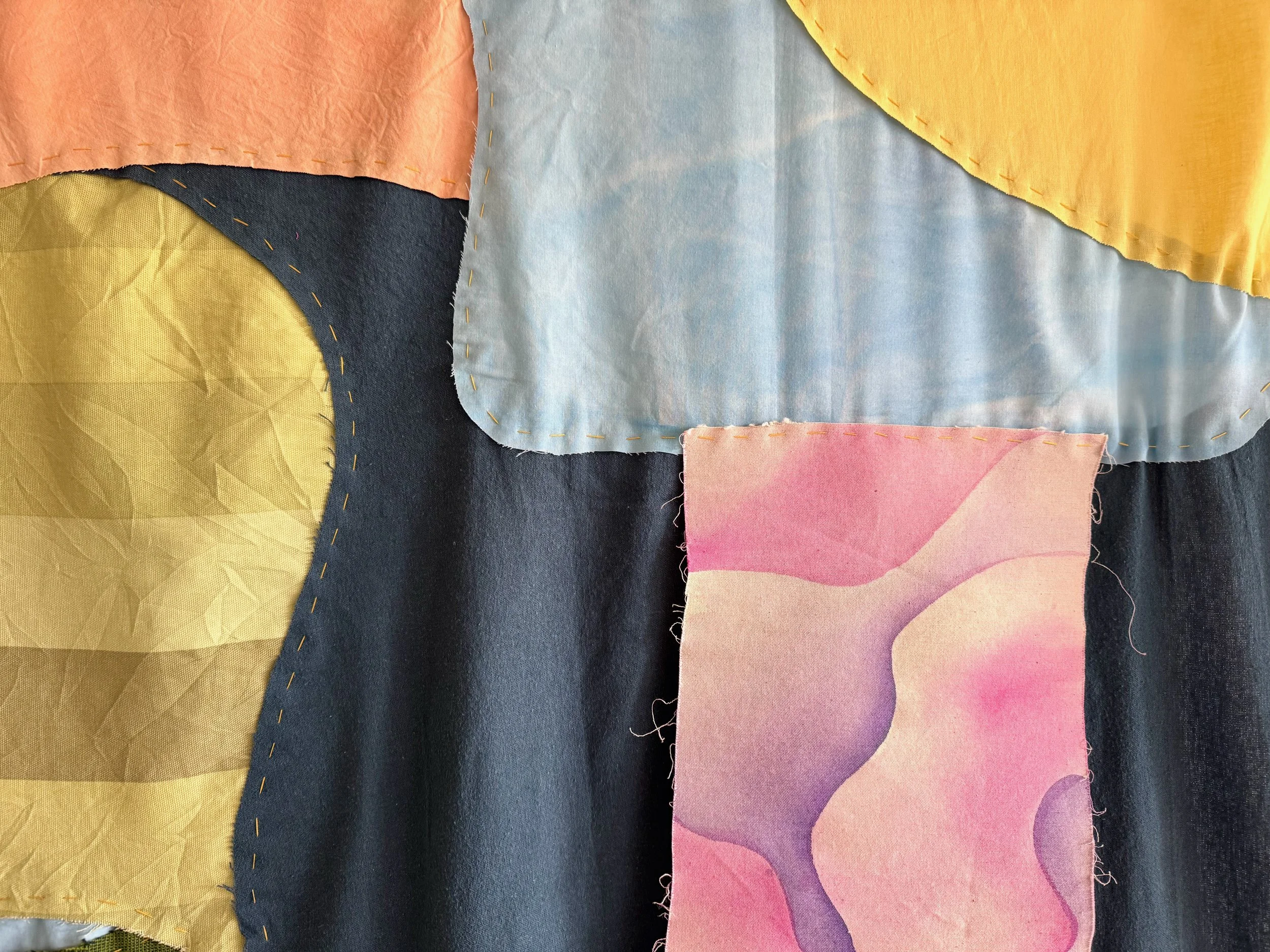  Tear Streams  - detail 
Recycled textile, Acrylic on raw canvas 
123 x 167 cm