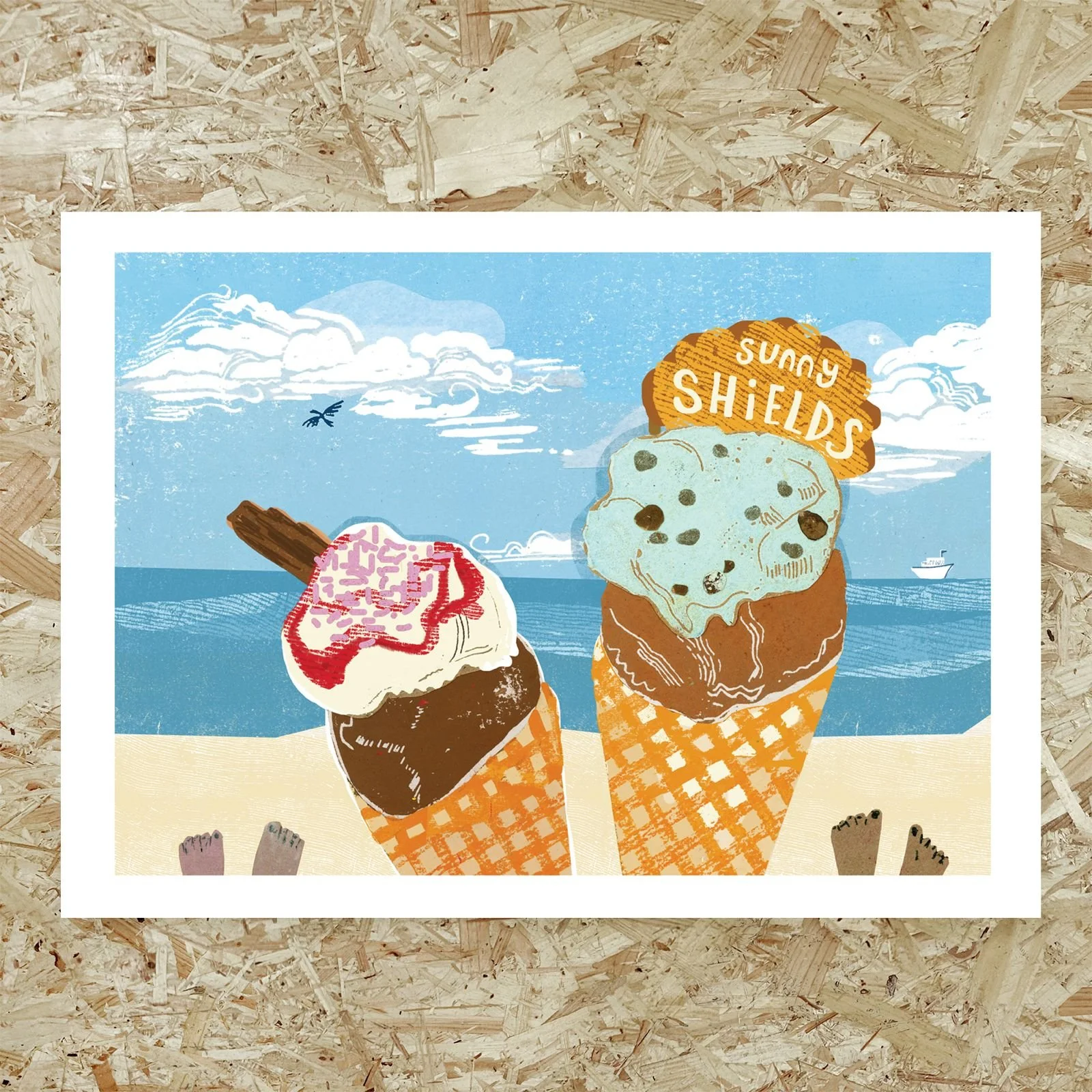 Ice Cream | Stories From Shields | Local Heroes x Wild North | A6 Postcard | A3 Print