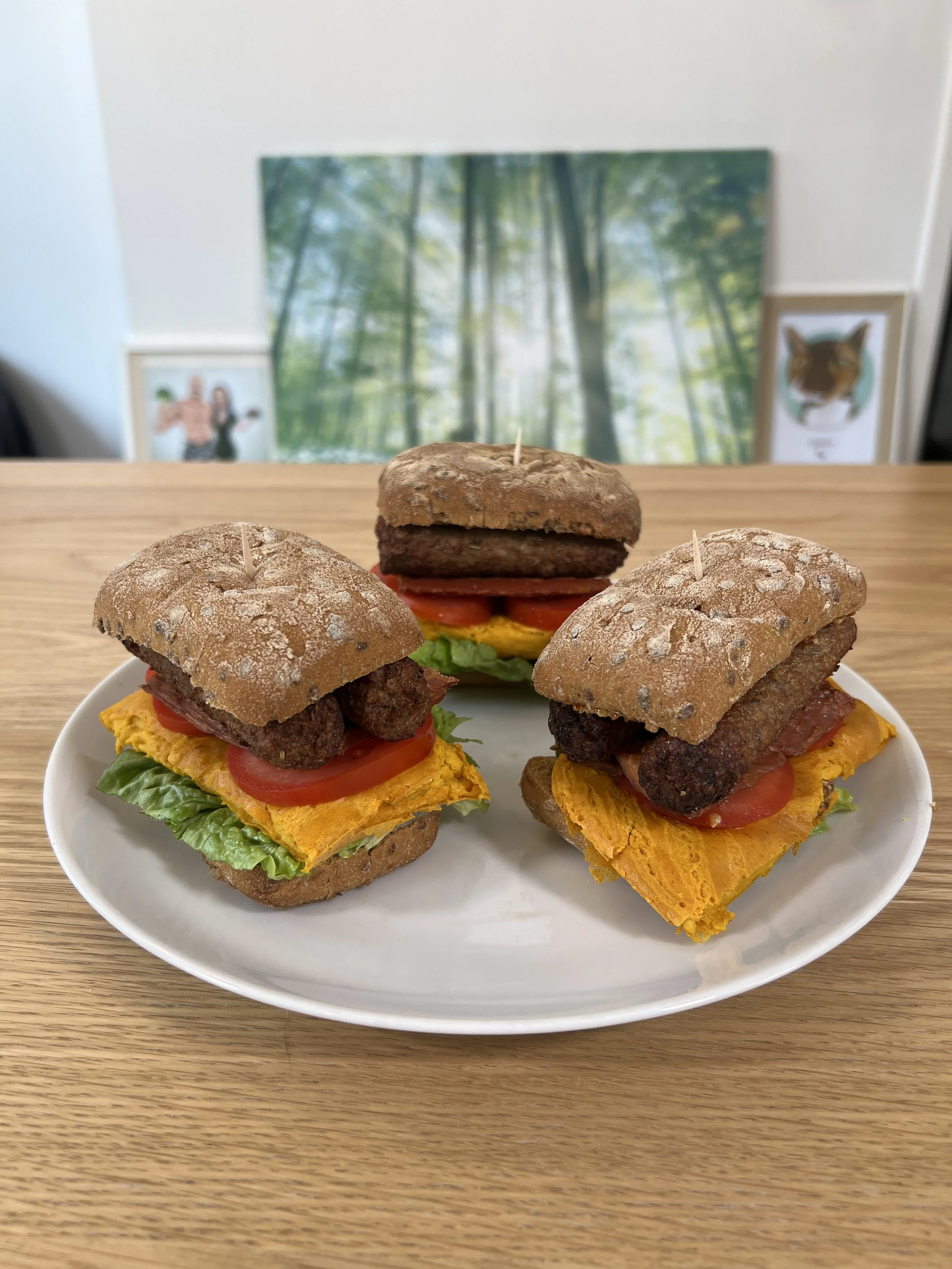 high protein vegan breakfast sandwich