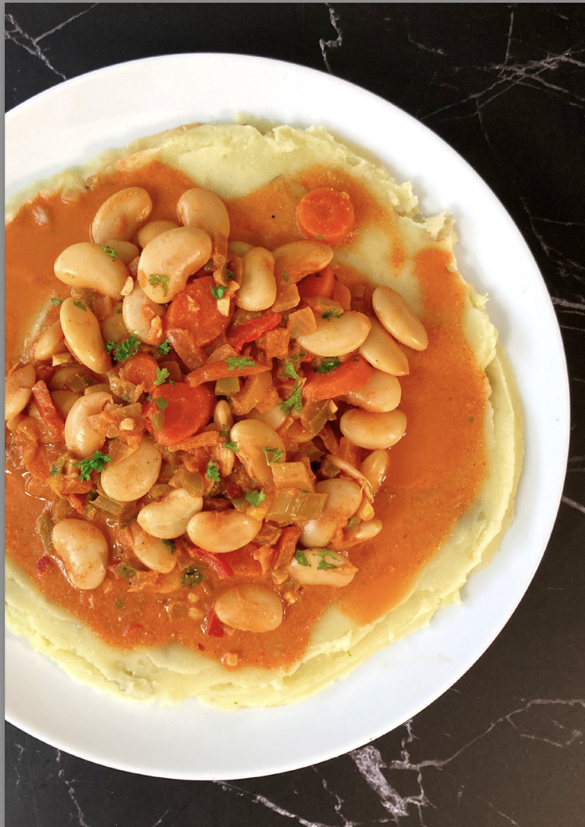 Hearty Bean Goulash with Mash (Oil-Free &amp; High Protein)