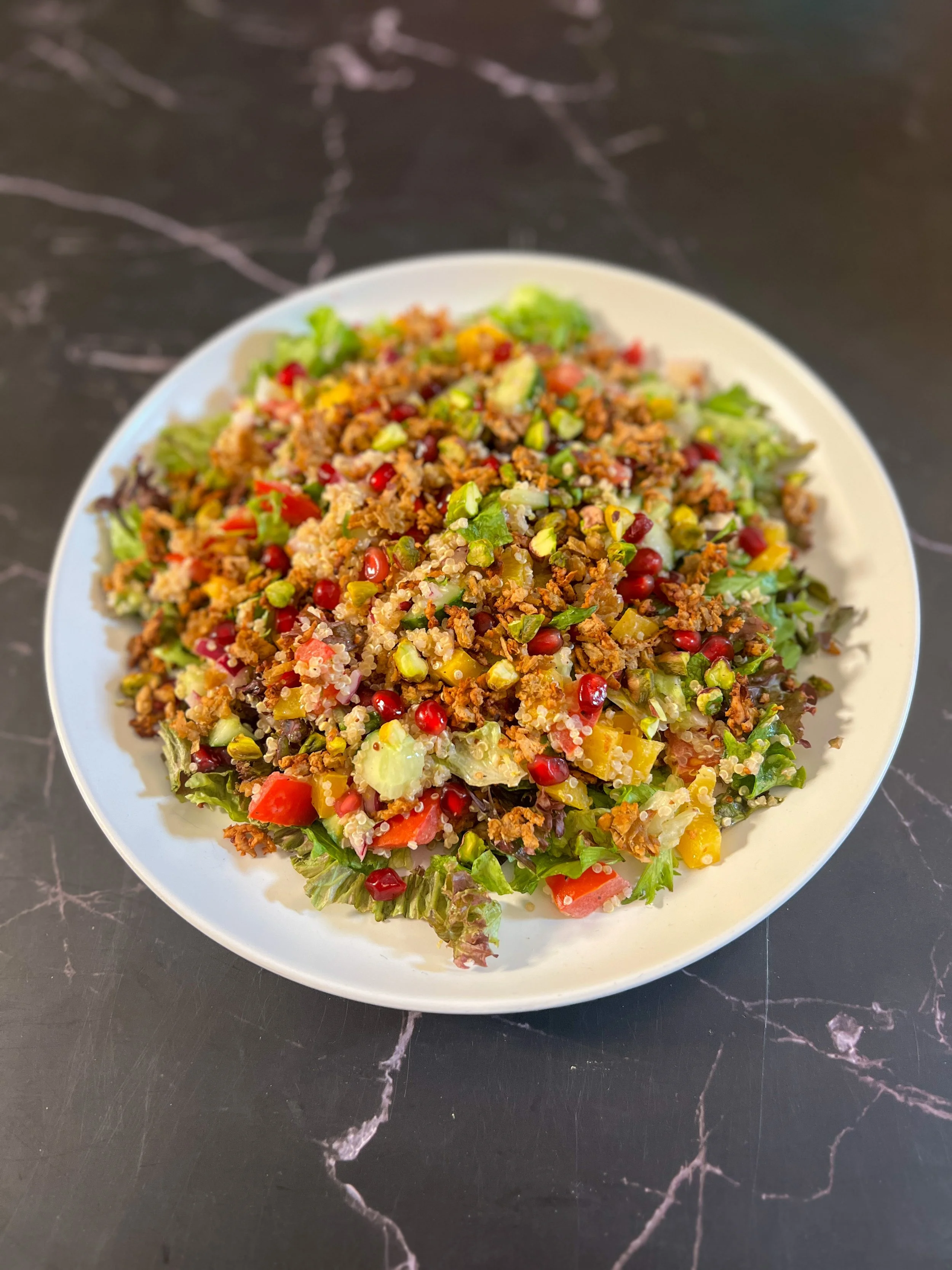 Jewelled Quinoa Salad With Crispy Tofu crumble