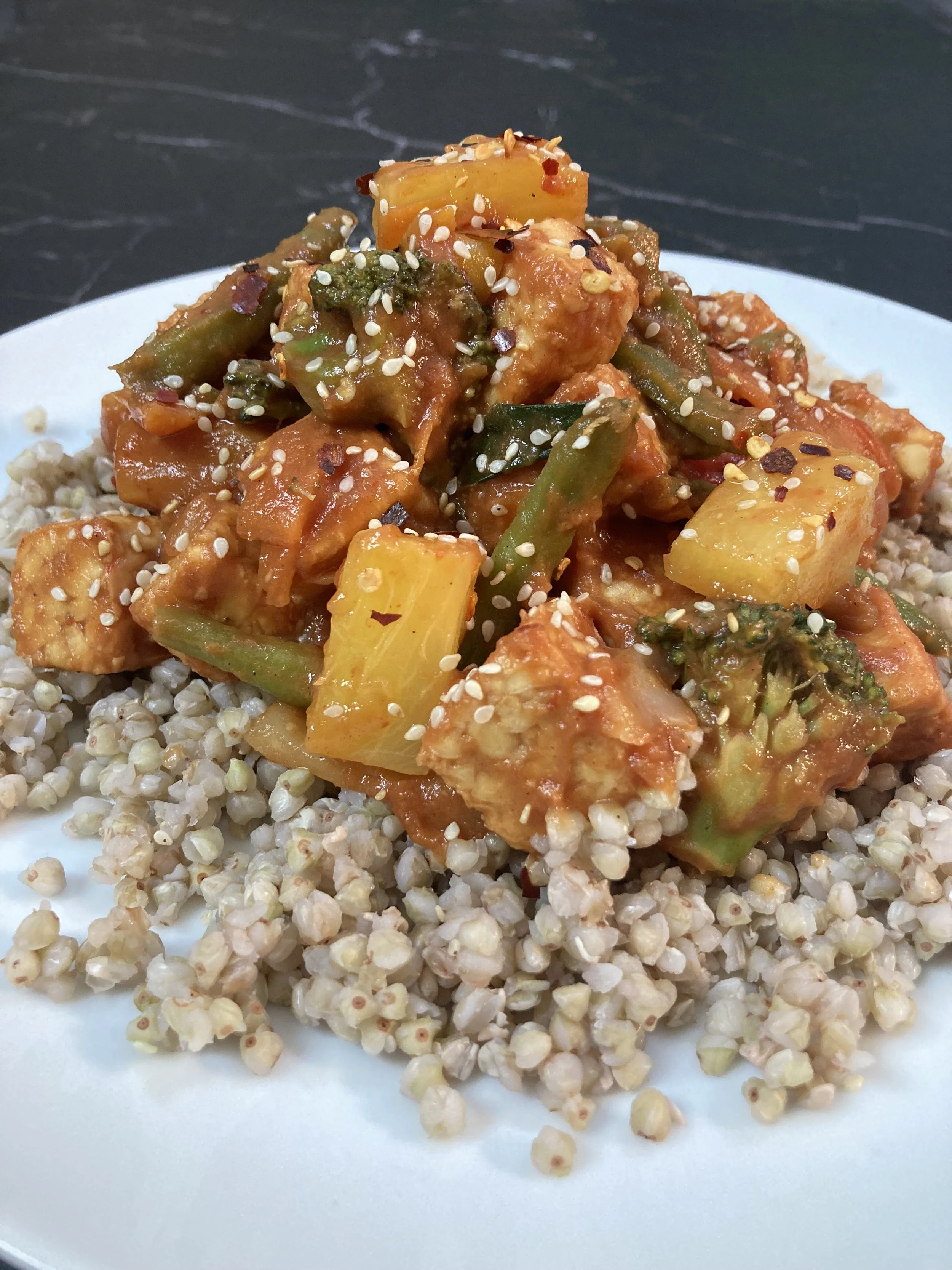 Sweet and sour temeph steam fry.JPG