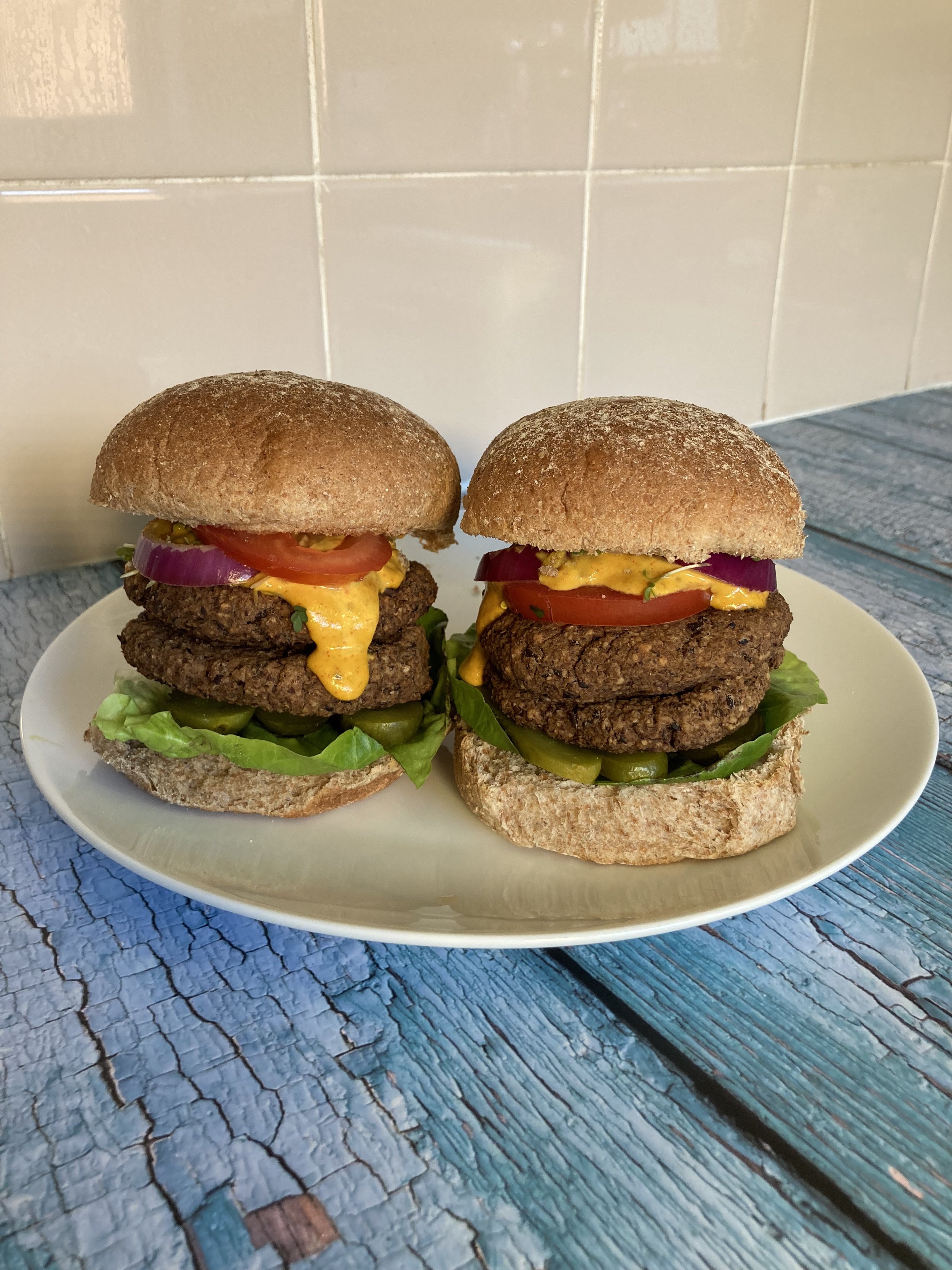 Black bean, walnut and mushroom burgers.JPG