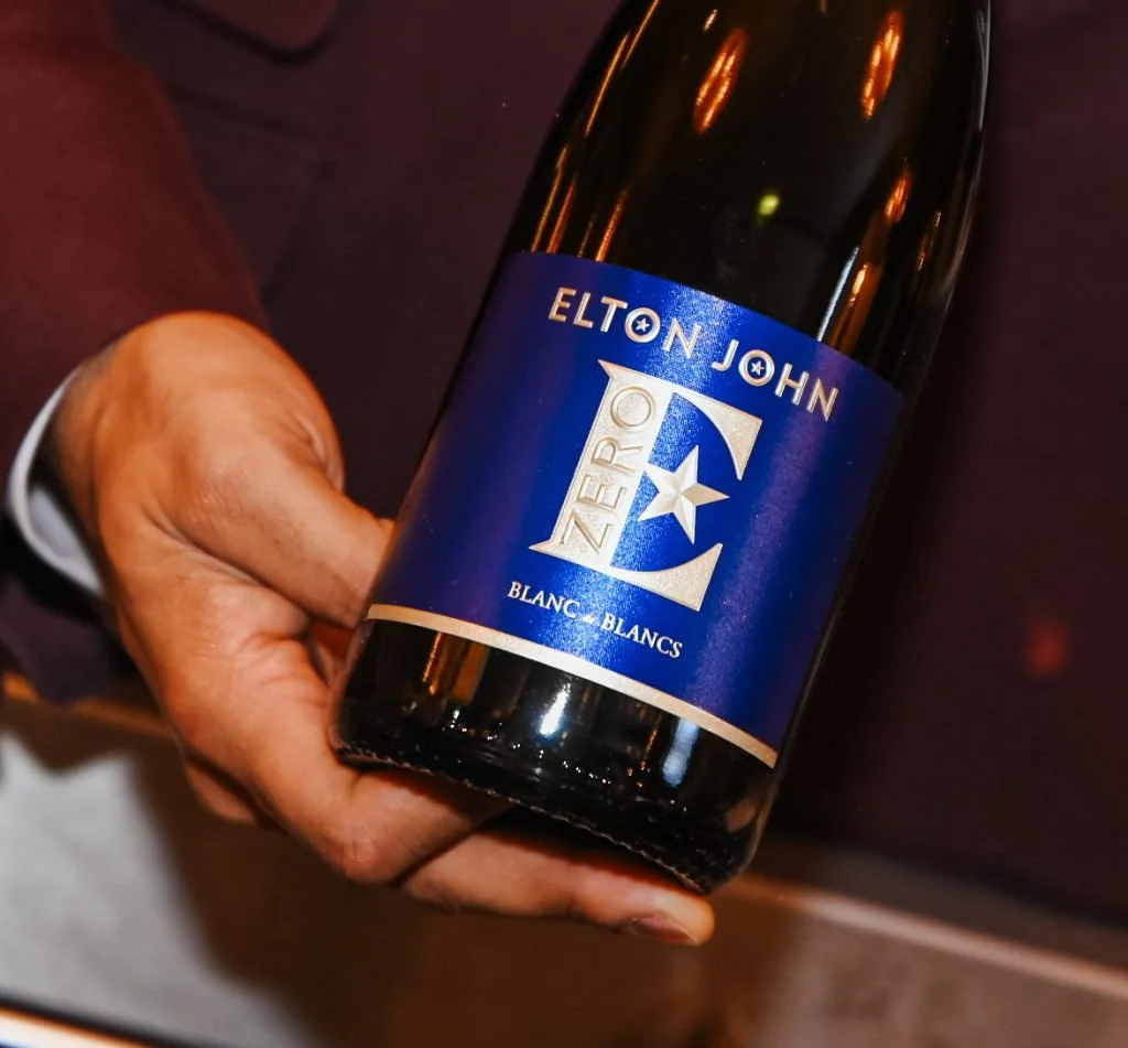 A bottle of Elton John Zero non alcoholic wine