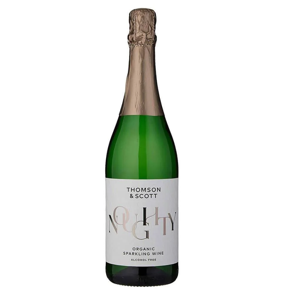 A bottle of non alcoholic wine by Noughty