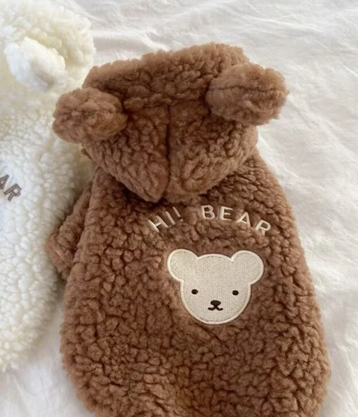 “Hi Bear” Plush Hoodie