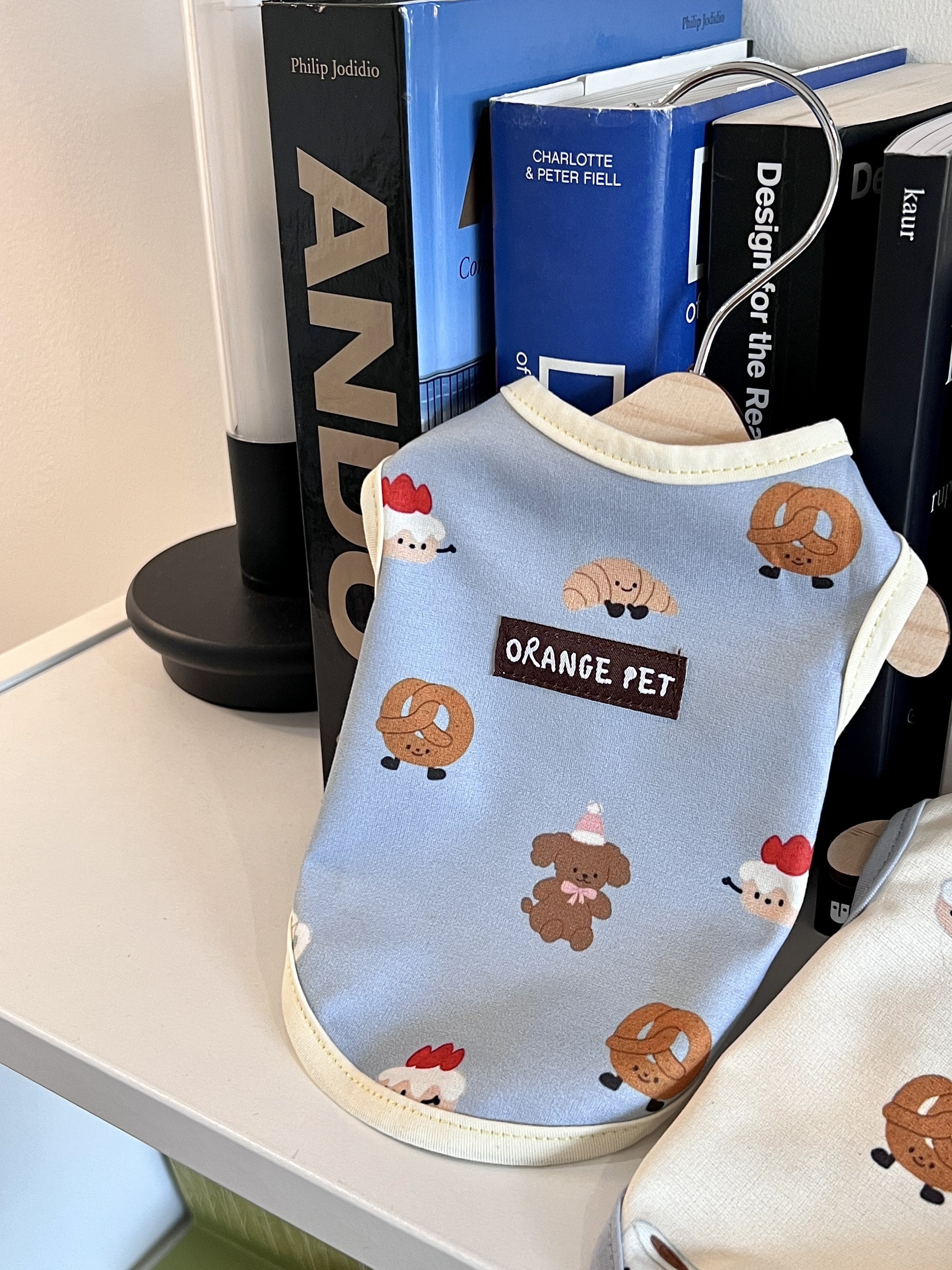 Croissant & Biscuit Cotton Vest (Blue)