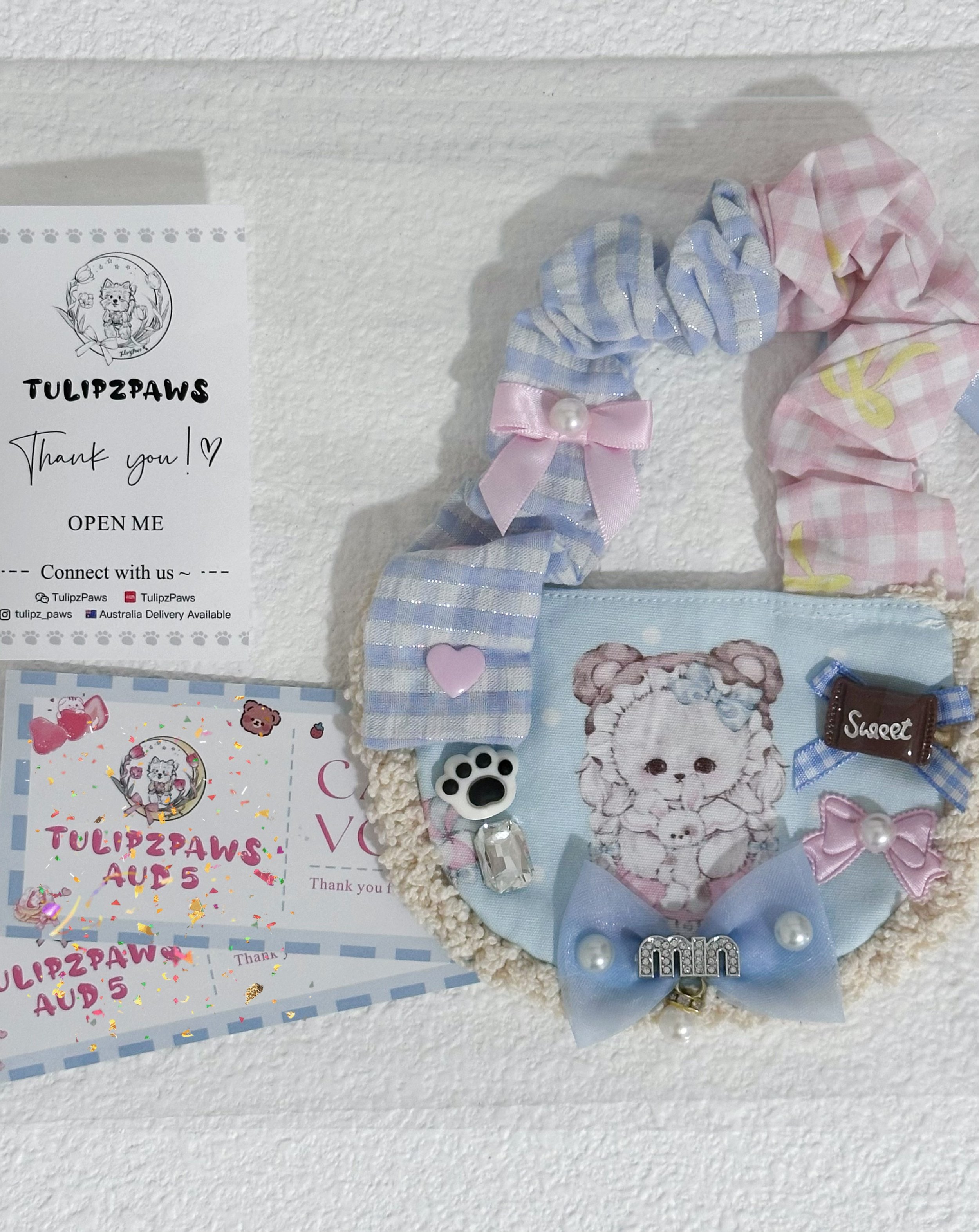 Creamy Blue Bear Bandanas