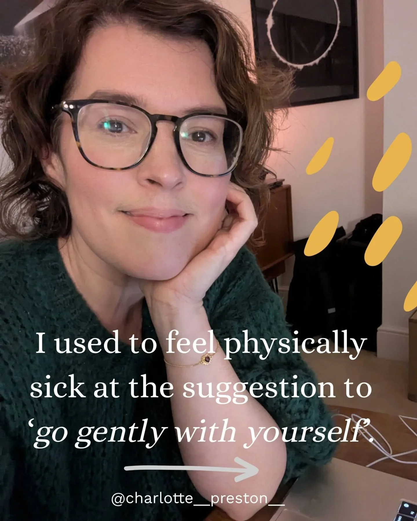 A bit of a longer post today and a personal share. 

There was a time in my early twenties when the suggestion &ldquo;go gently with yourself&rdquo; made me feel physically sick.

Not metaphorically.
In my body.

Softness felt dangerous. Weak. Disgus
