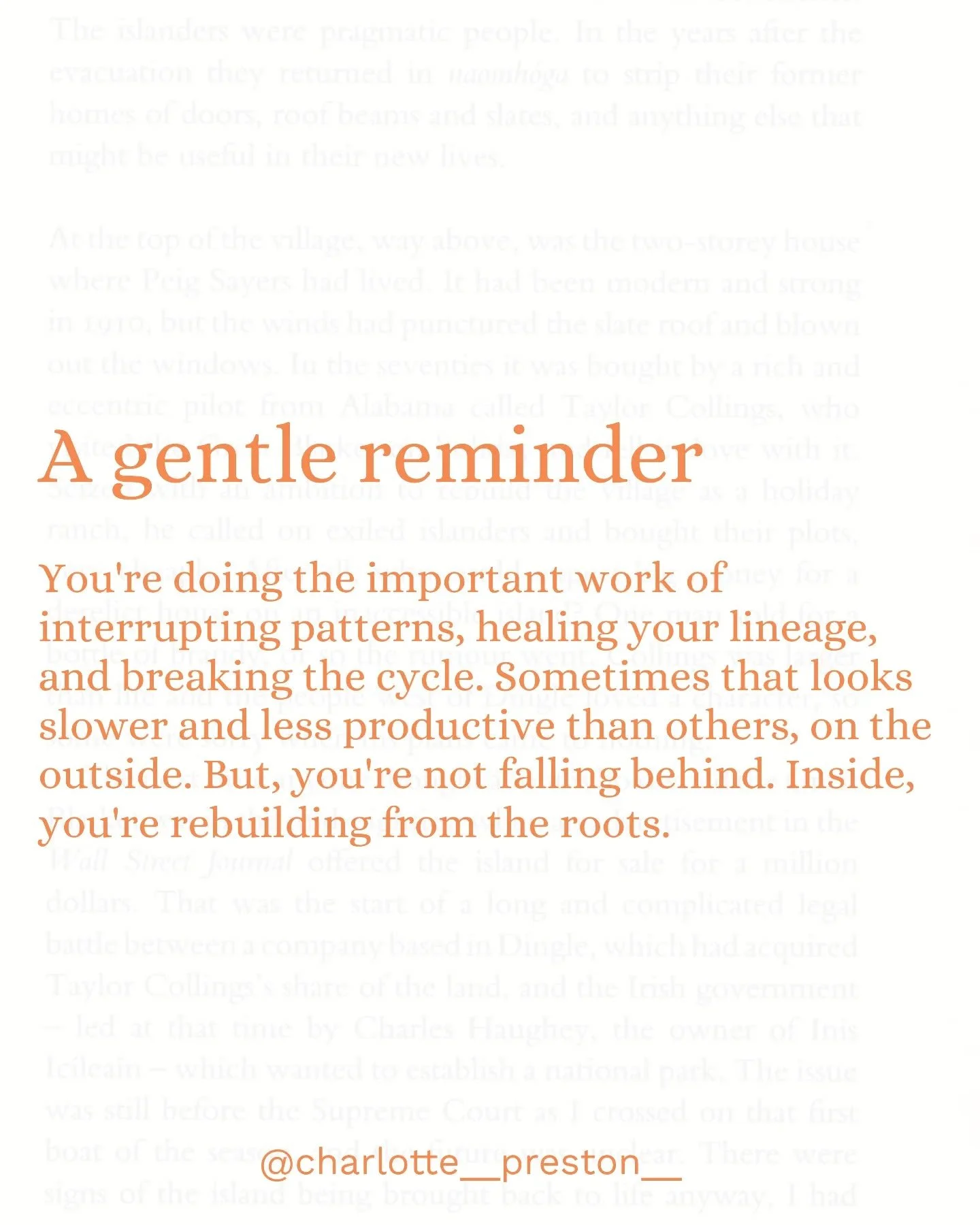 You are not behind. 

So much of healing happens quietly.
In the small choices. In the pauses. In the moments you do something different, even when no one else can see it.

If you grew up needing to stay alert, adapt, or hold it all together, slowing