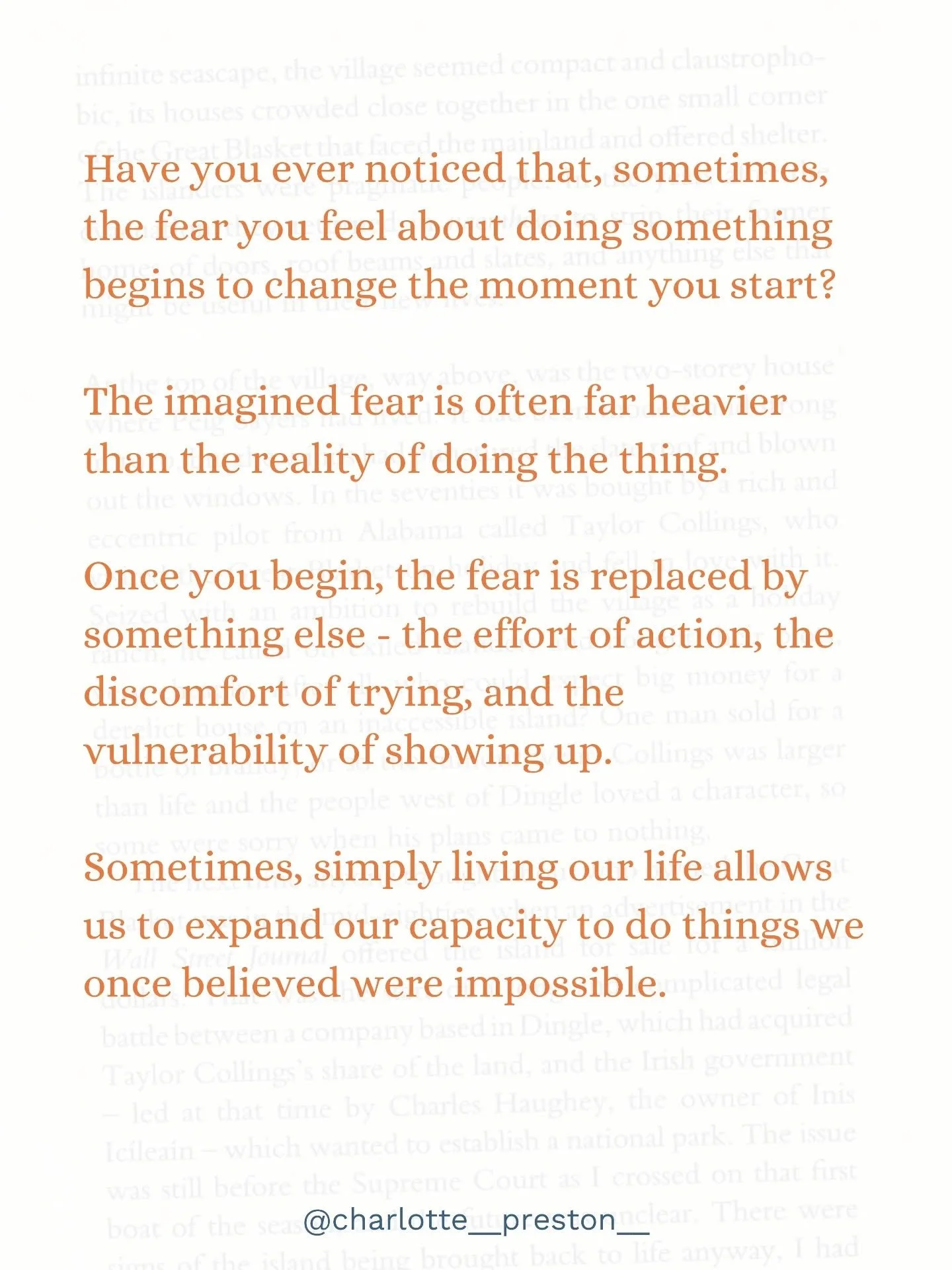 Have you ever had that experience? When we get started, we realise the anticipation was far more intense. 

Our minds fill in the gaps with imagined outcomes, worst-case scenarios, and stories about what might happen.

Often, when we begun, the fear 