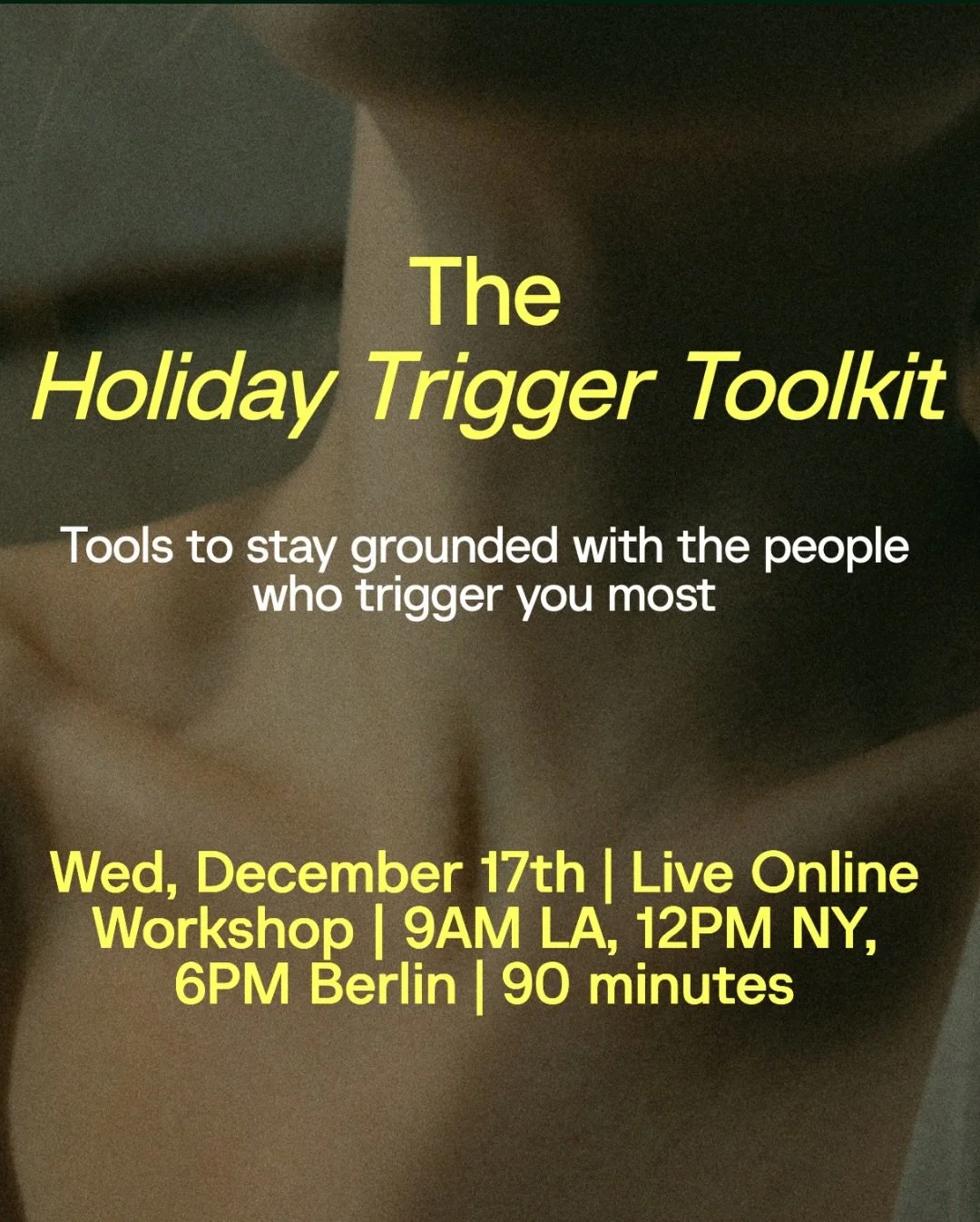 Feeling anxious ahead of the holidays?? 

The maddening dynamic with your mom&hellip; your inlaws.. the tension with your sister&hellip; the one comment from your dad that sends you spiraling&hellip; even the thought of going home (or choosing not to