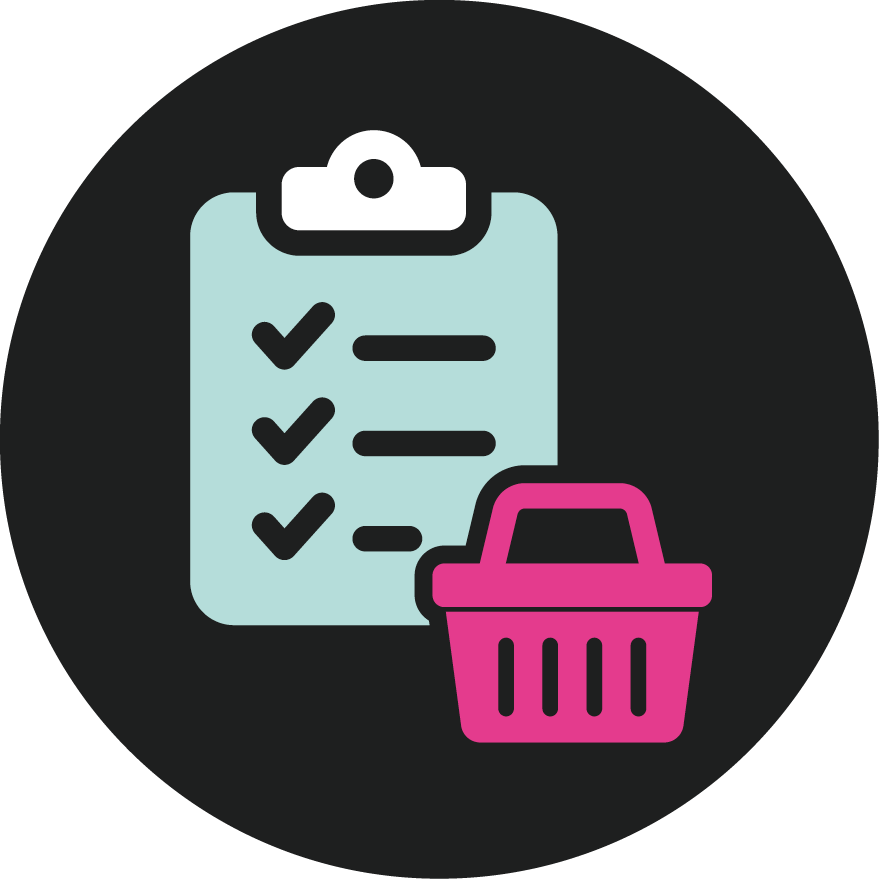 Catering procurement consultancy supporting supplier selection and contract value icon