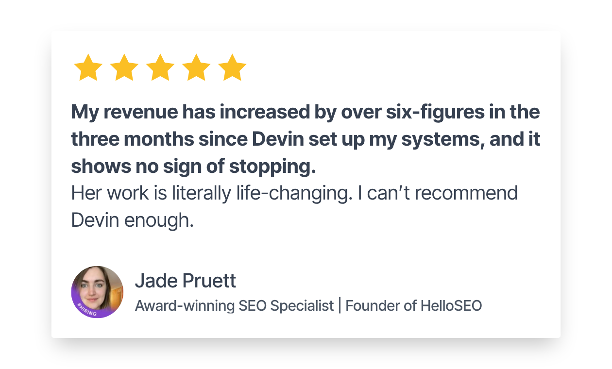 6-figures increase WITHOUT hiring first [Jade's Story😘]