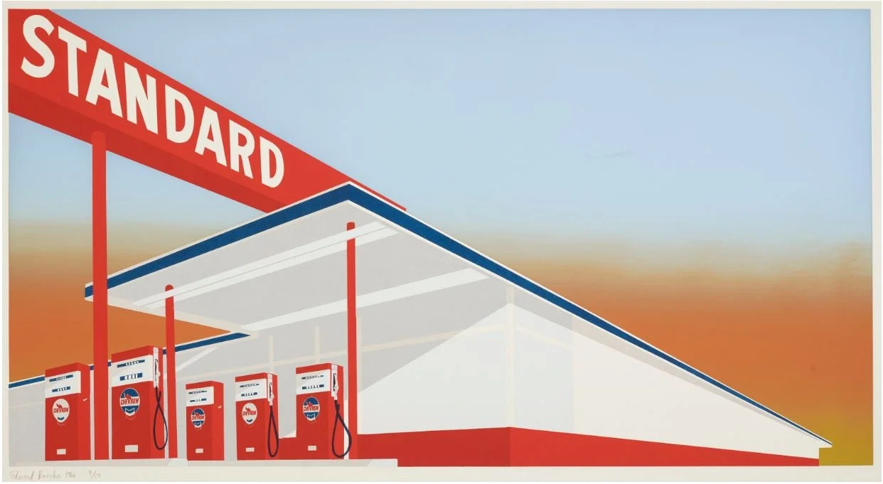 그림 1. Ed Ruscha, Standard Station, 1966, Edition of 50 (Image Credit Christies) 2022년 크리스티 경매 USD 554,400 판매.jpeg