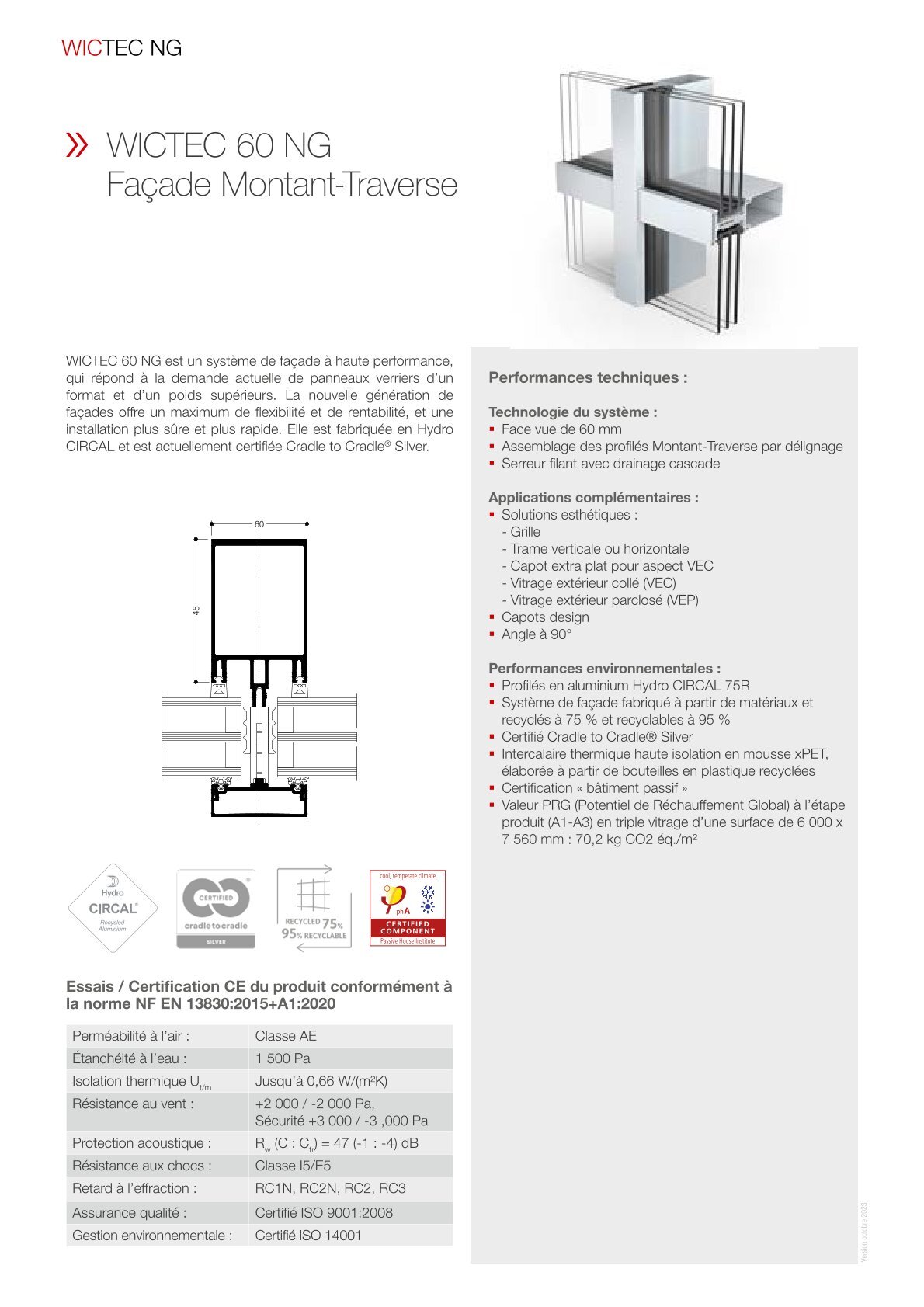 FT. WICTEC 60 NG FACADE MONTANT