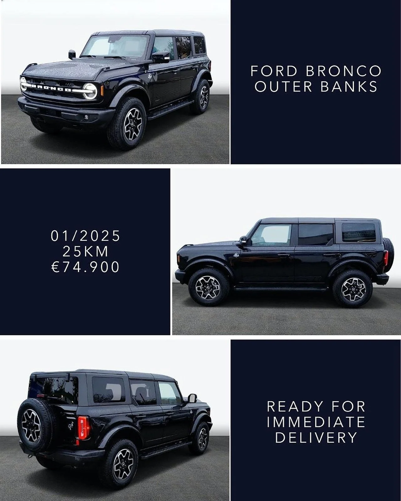 🇬🇧 Ready for immediate delivery - Ford Bronco Outer Banks, 01/2025, 25km, &euro;74.900. Fast &amp; Carefree delivery to your home with Spanish registration. Contact for more information +34678486817 / hello@islacarsibiza.com

🇪🇸 Entrega inmediata