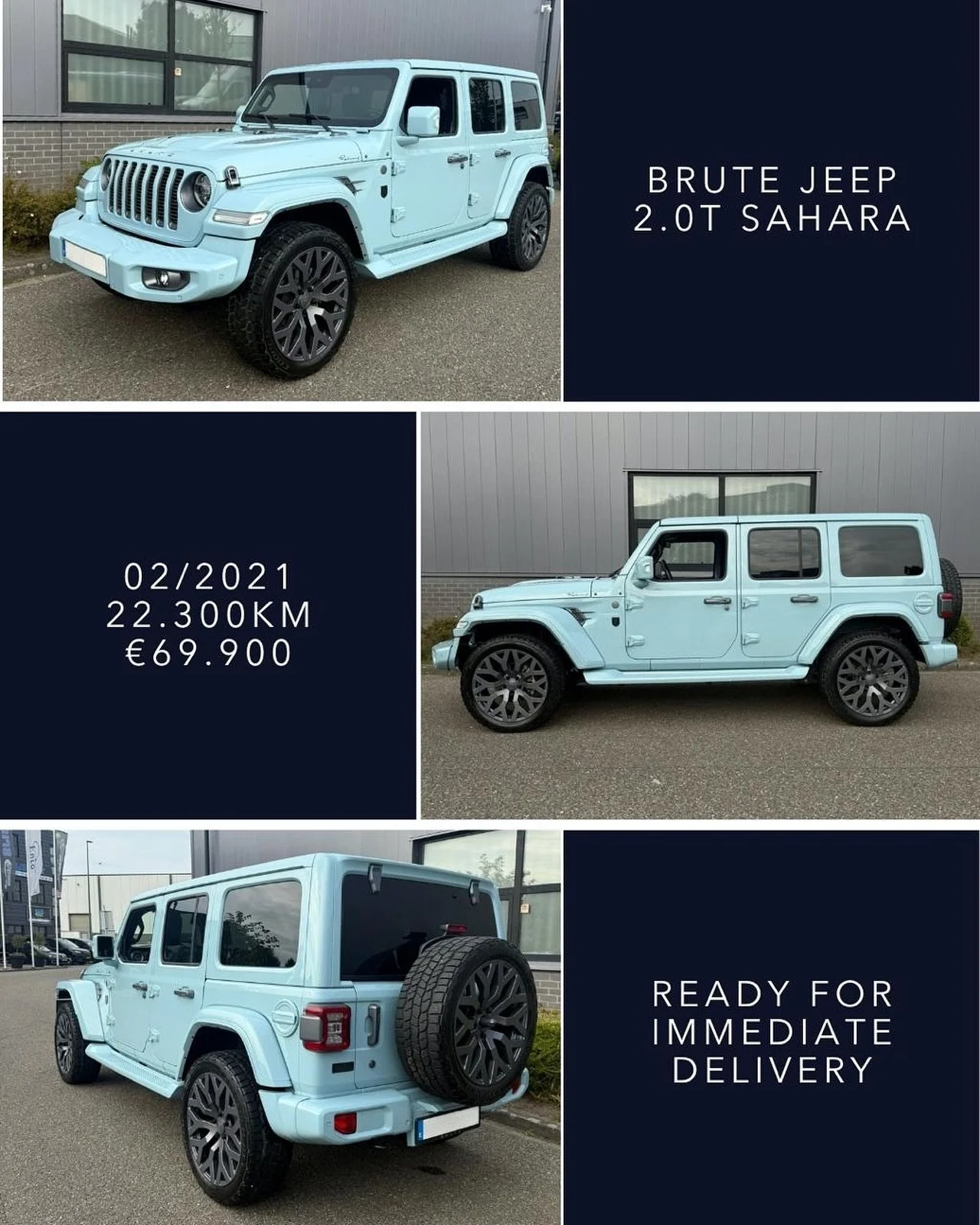 🇬🇧 BRUTE JEEP CUSTOM - Sardinian Blue, Royal Blue interior and 22&rdquo; Titanium Wheels. 02/2021, 22.300KM, &euro;69.900. Contact for more information +34678486817 / hello@islacarsibiza.com

🇪🇸 BRUTE JEEP CUSTOM - Sardinian Blue, Royal Blue inte