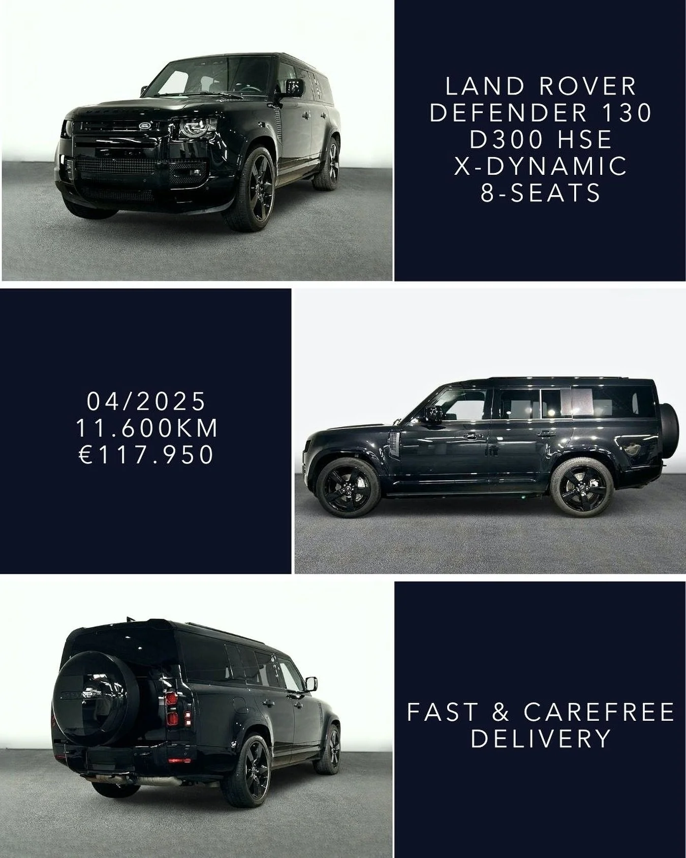 🇬🇧 Ready for immediate delivery - Land Rover Defender 130 D300 HSE X-Dynamic, 8-Seats, 04/2025, 11.600km, &euro;117.950. Fast &amp; Carefree delivery to your home with Spanish registration. Contact for more information +34678486817 / hello@islacars