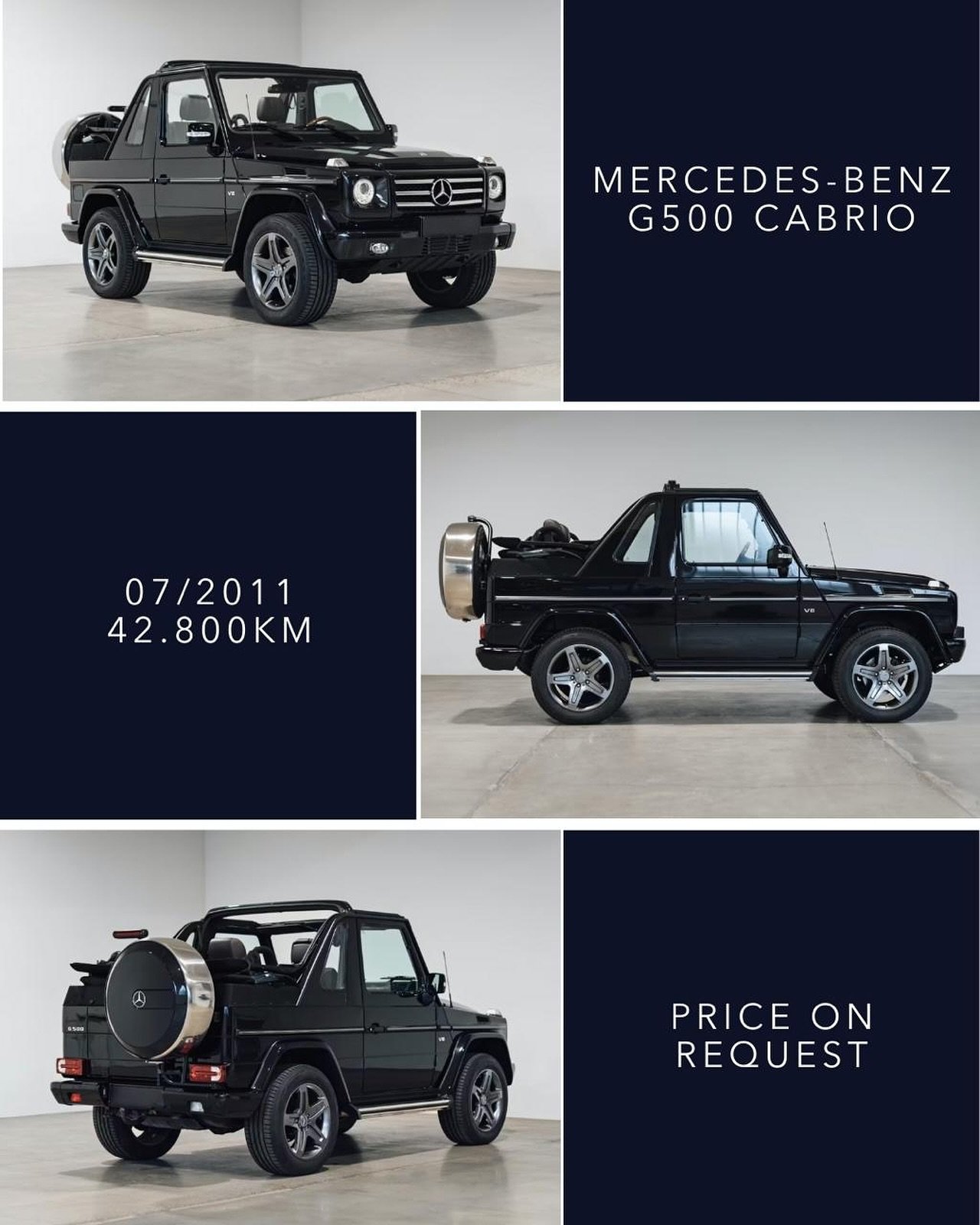 🇬🇧 A true icon, the Mercedes-Benz G500 Cabrio, V8 powered, 07/2011 with only 42,800 km, one of the rarest and most desirable versions of the G-Class, presented in exceptional condition and available for immediate delivery, price on request. Contact