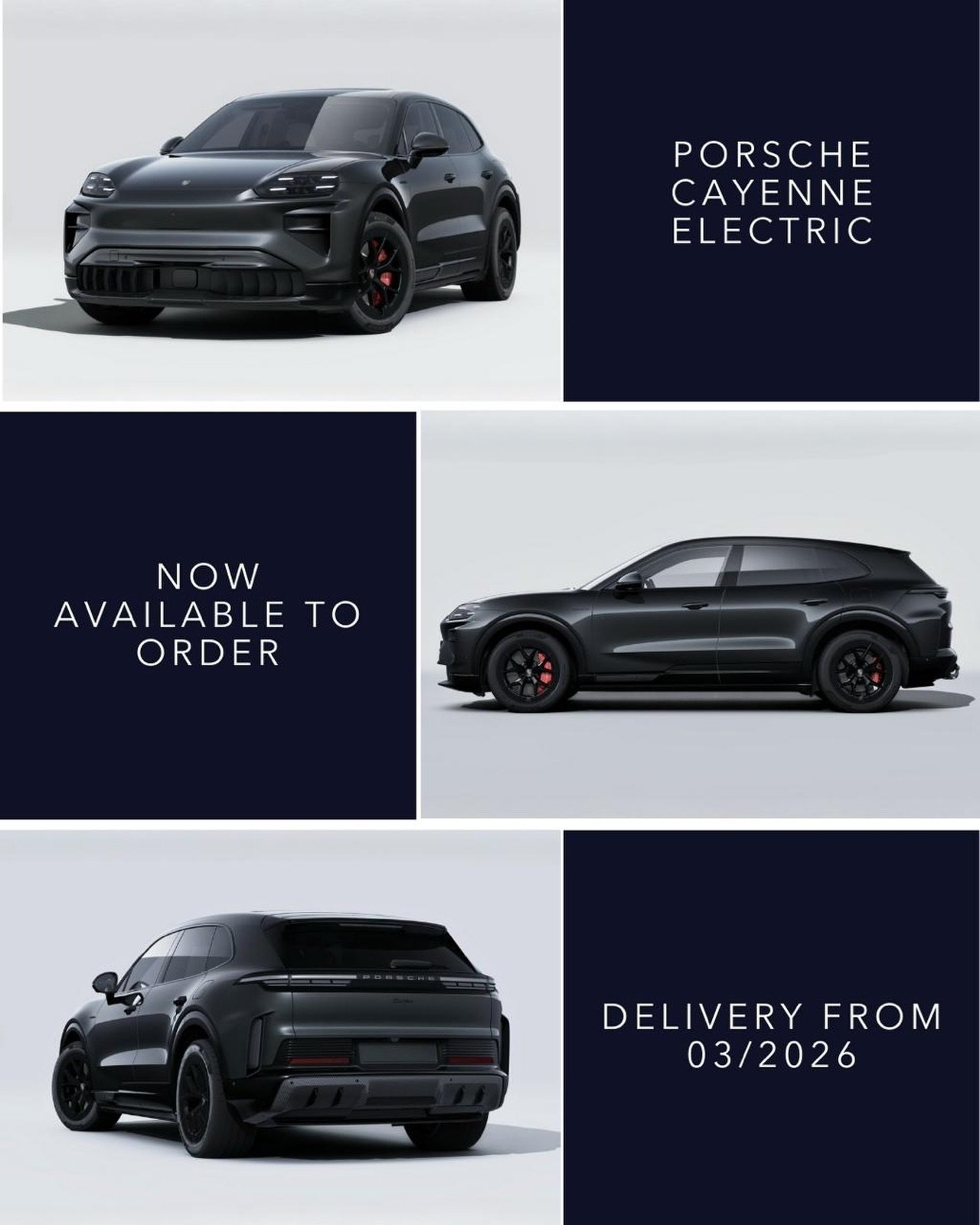 🇬🇧 Now available to order, Porsche Cayenne Electric, first deliveries from 03/2026. Through our trusted partner network we will have directly available options as soon as deliveries start, without dealer waiting lists, with clear timelines and fast