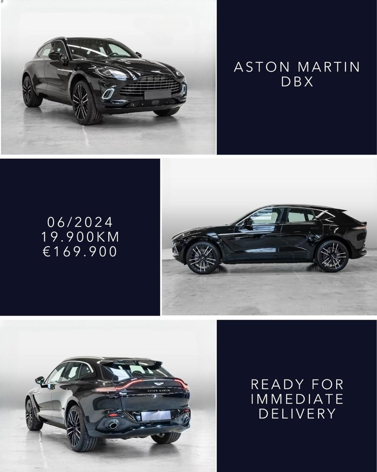 🇬🇧 Ready for immediate delivery Aston Martin DBX, Jet Black with Onyx Black interior, 06/2024, 19.900 km, &euro;169.900. A powerful and refined luxury SUV offering exceptional comfort, performance and everyday usability. A perfect combination of el