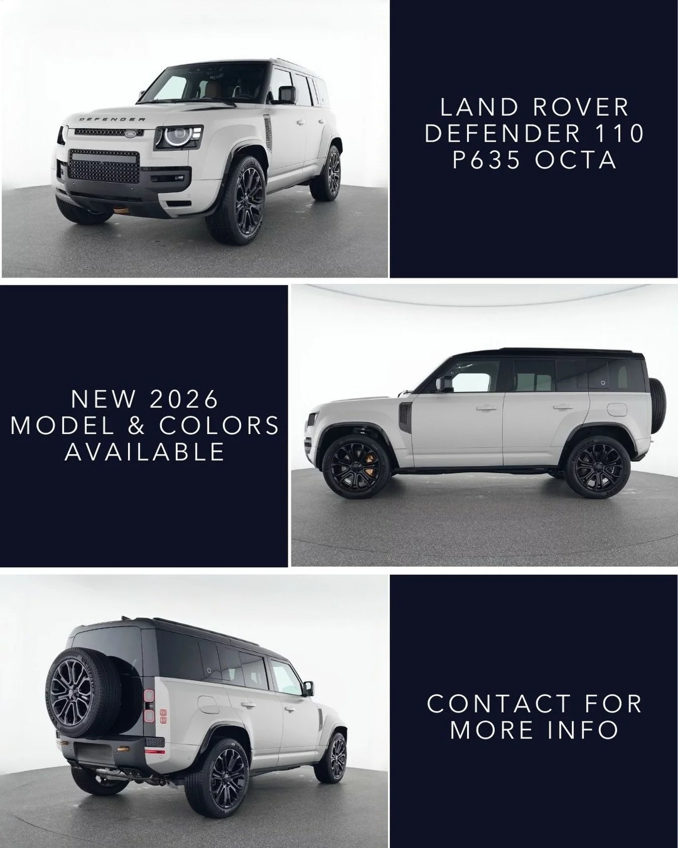 🇬🇧 NEW 2026 MODEL &ndash; Land Rover Defender 110 OCTA P635, available to order. Borasco Grey exterior with black details. The new OCTA introduces several refinements compared to the previous model, including updated exterior elements and smoother,