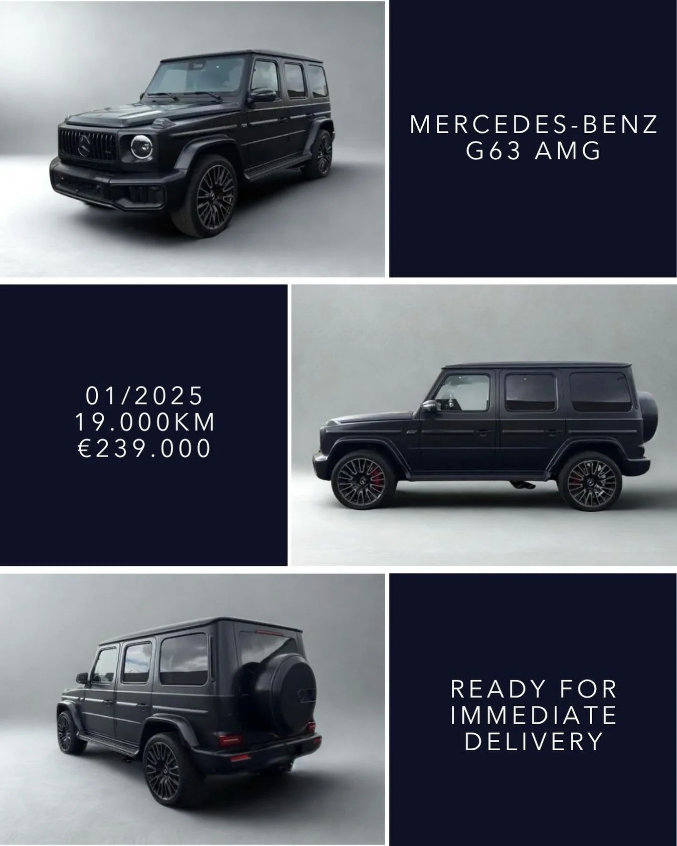 🇬🇧 MERCEDES-BENZ G63 AMG , 01/2025 , 19.000KM , Designo Night Black Magno with Superior Interior Black/Pearl Grey Nappa Leather. Highly specified configuration including AMG Night Package, AMG Performance Package, Burmester Surround Sound System, A
