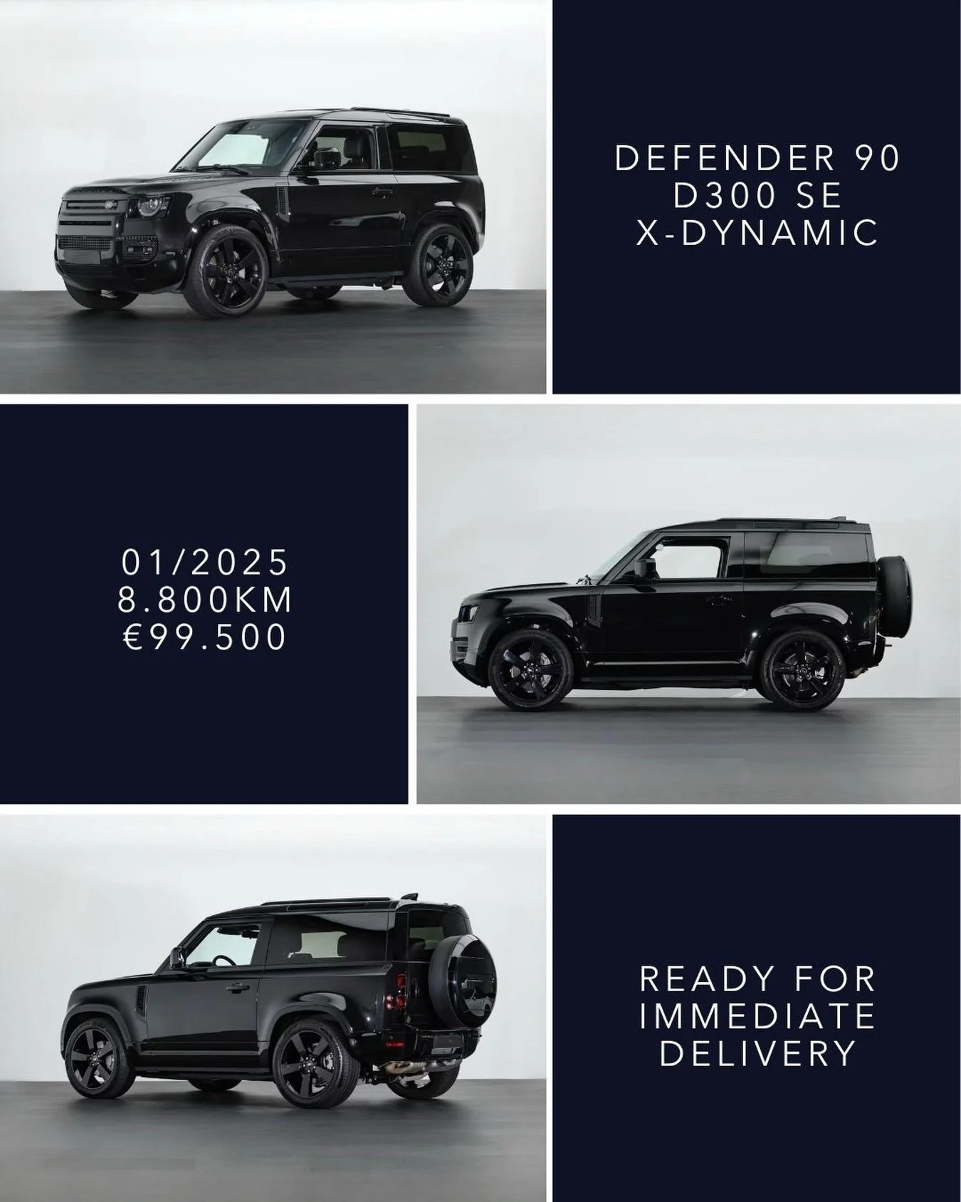 🇬🇧 DEFENDER 90 D300 SE X-DYNAMIC. Some Defenders are well equipped. This one is exceptionally configured. Finished in Santorini Black with Ebony interior, this rare Defender 90 combines one of the most sought-after features &mdash; the Sliding Canv
