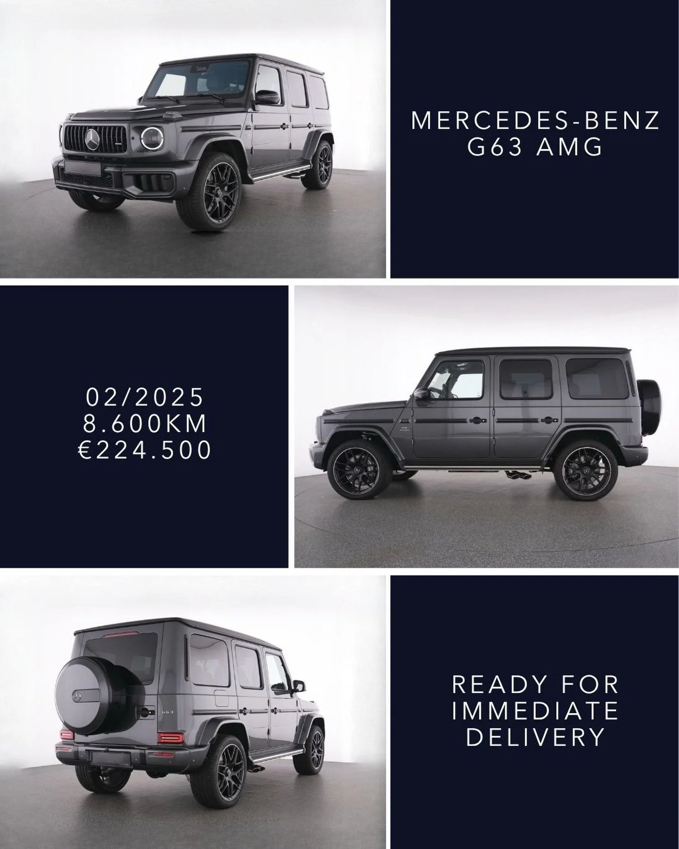 🇬🇧 MERCEDES-BENZ G63 AMG - Registered in 02/2025 with only 8,600 km, this G63 AMG is finished in MANUFAKTUR Graphite Metallic with a black Nappa leather interior, EXCLUSIVE Line Interior and a carefully selected specification.

Highlights include E