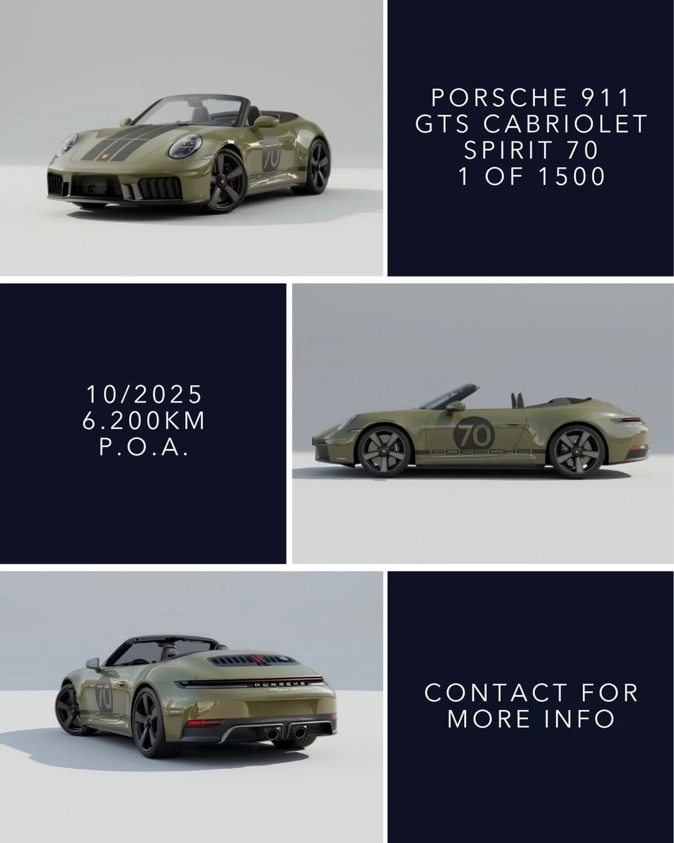 🇬🇧 One of just 1500 worldwide. This young used Porsche 911 Spirit 70 is the third model in Porsche&rsquo;s Heritage Design series, celebrating the bold colors and distinctive details of the 1970s. Finished in Olive Neo with Bronzite accents, based 
