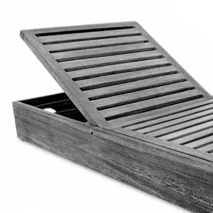 Gray wooden soap dish with a slatted removable top