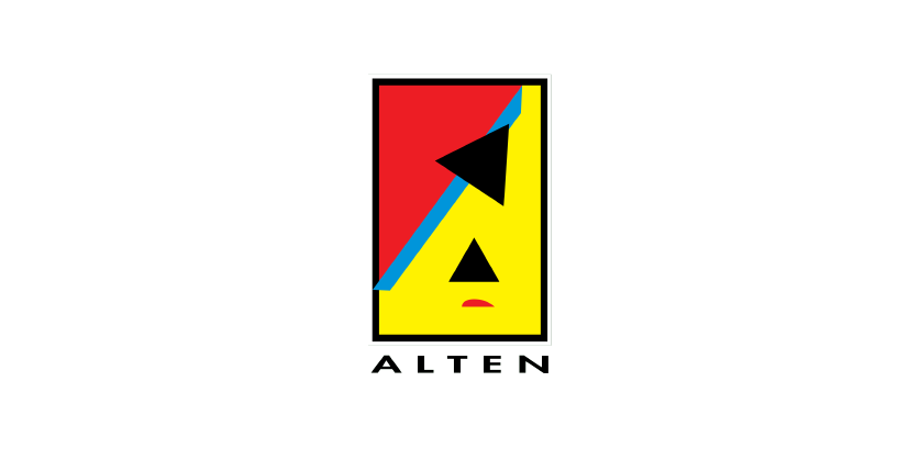 ALTEN logo featuring geometric shapes in black, red, yellow, and blue
