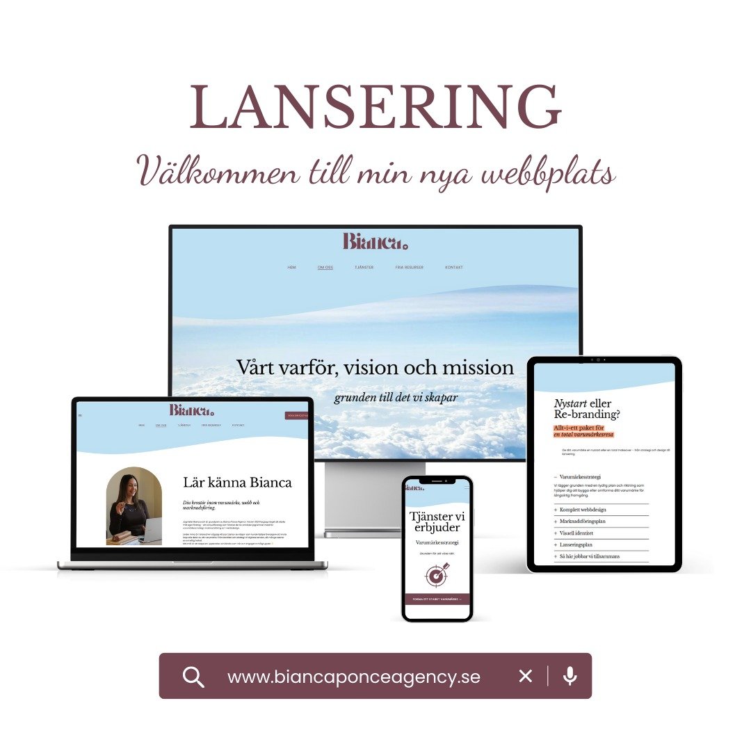 ✨ Vi är live! ✨
Min nya hemsida är äntligen här 🖥️
Drömmer du om ett varumärke som sticker ut och en webbplats som engagerar? På hemsidan hittar du:
✔️ Tjänster som tar dig från idé till verklig