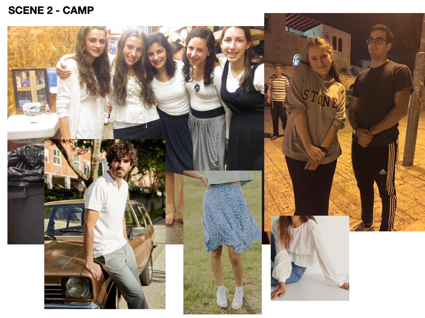 Jewish camp scene, using images from my past, religious self to help create a basis for costume design