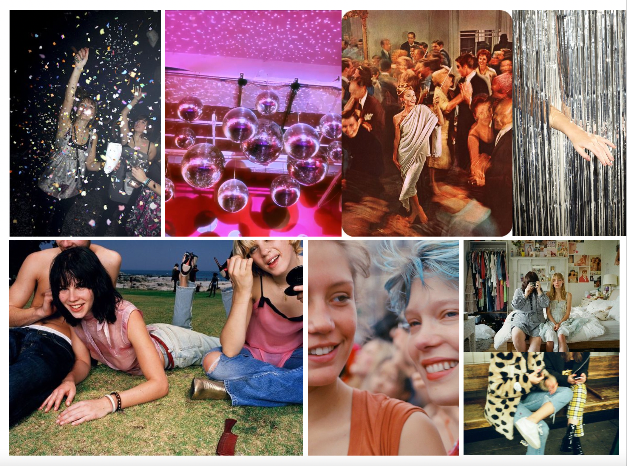 Party vibes - tinsel, glitter, youthful abandon