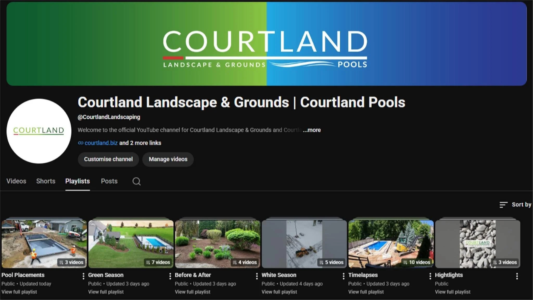 Heading into the weekend, we thought it would be a good time to share our new Courtland Landscape &amp; Grounds / Courtland Pools YouTube channel.

We&rsquo;ve been building it out as a place to keep more of our project videos together, including poo