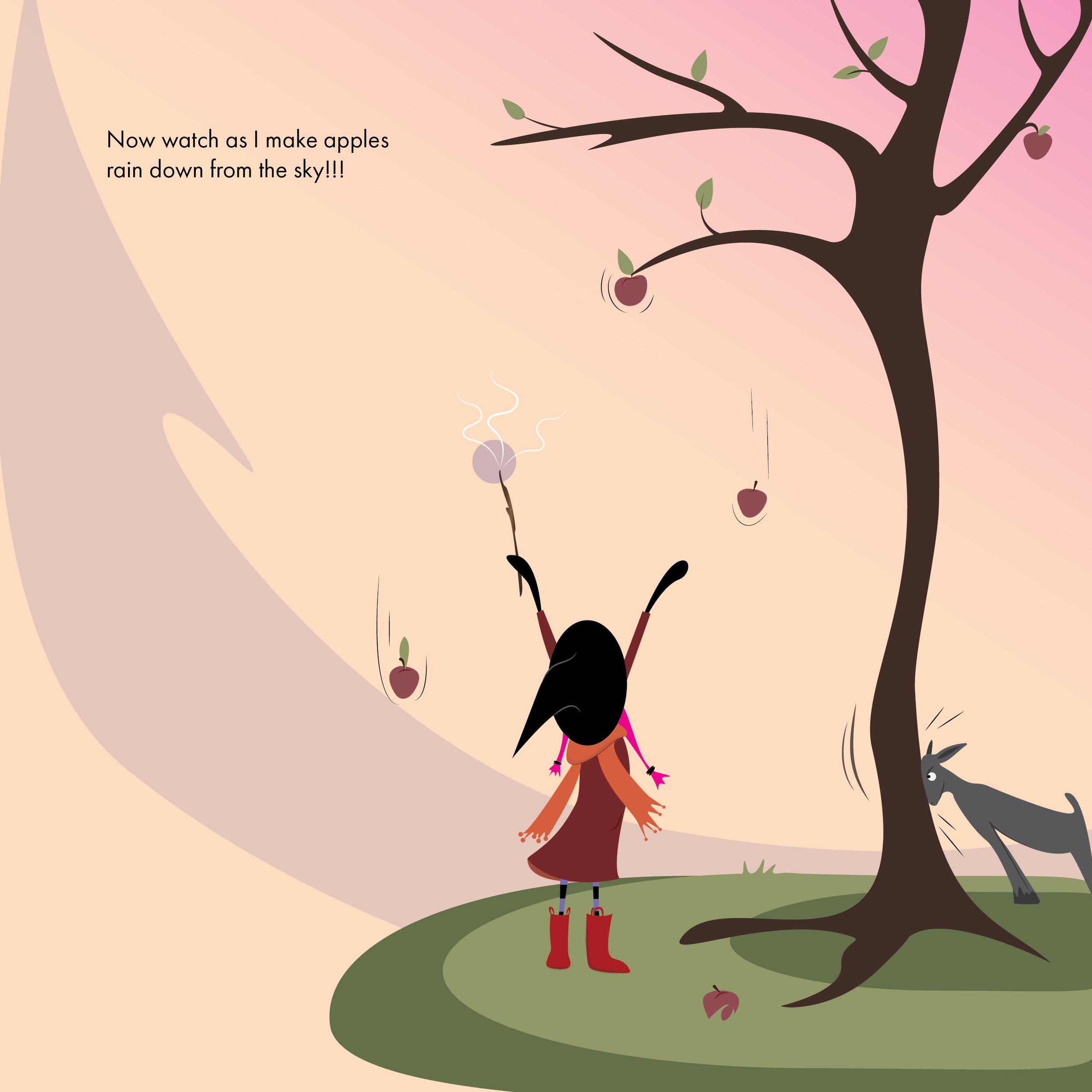 Lark The Farm Witch With Shade_raining apples.jpg