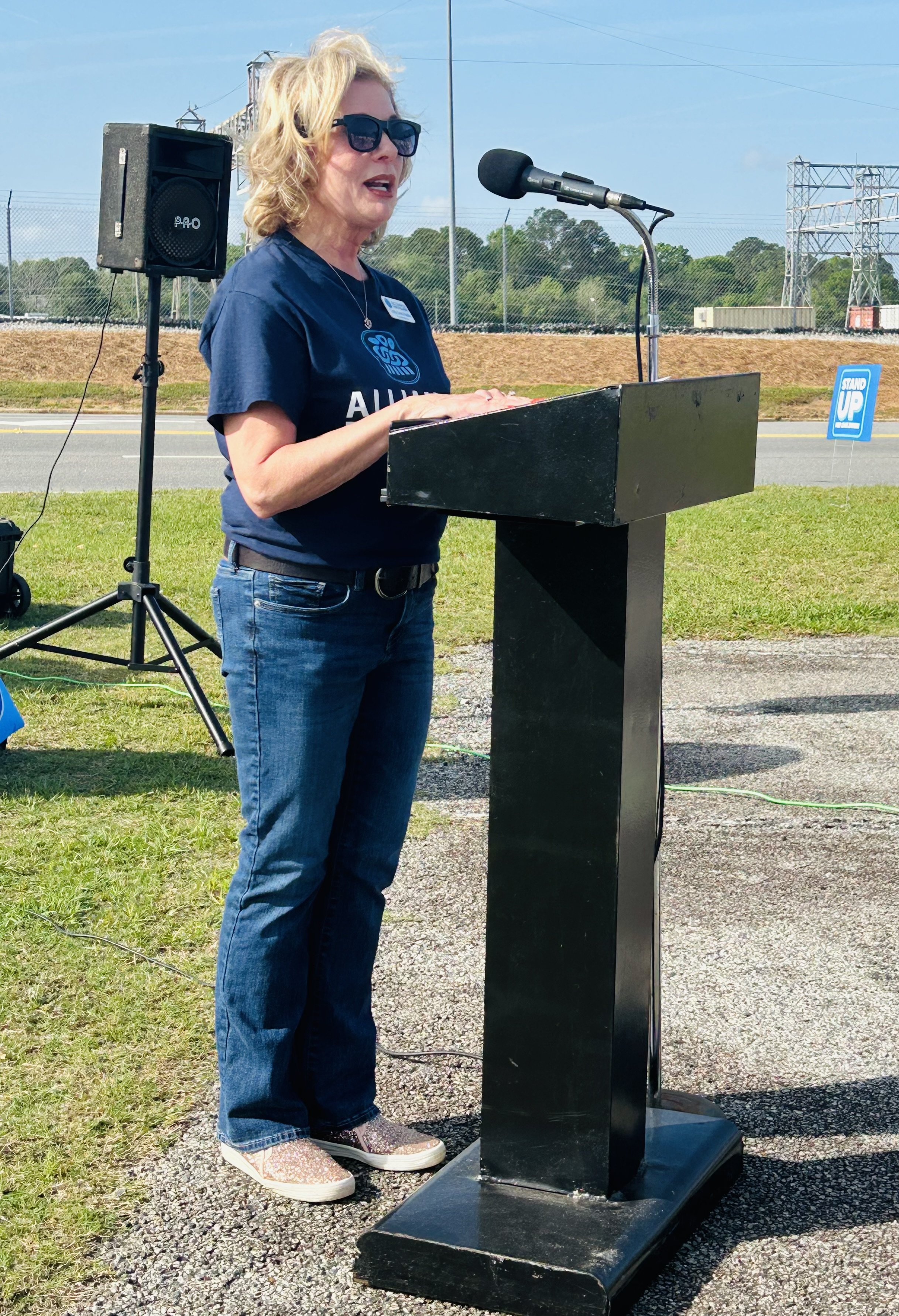 April 4, 2025; Alliance for Children Executive Director, Cindy Evers-Peake, speaks at the Voice for All Children Pinwheel Ceremony hosted by the Tifton-Tift County Council on Child Abuse.
