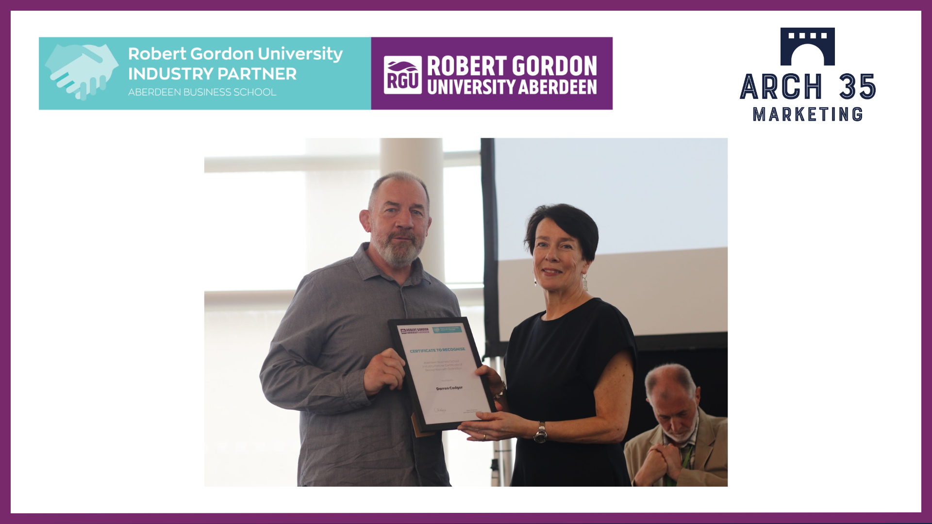 Recognised with Distinction: Darren Cadger Receives RGU Industry Partner Award