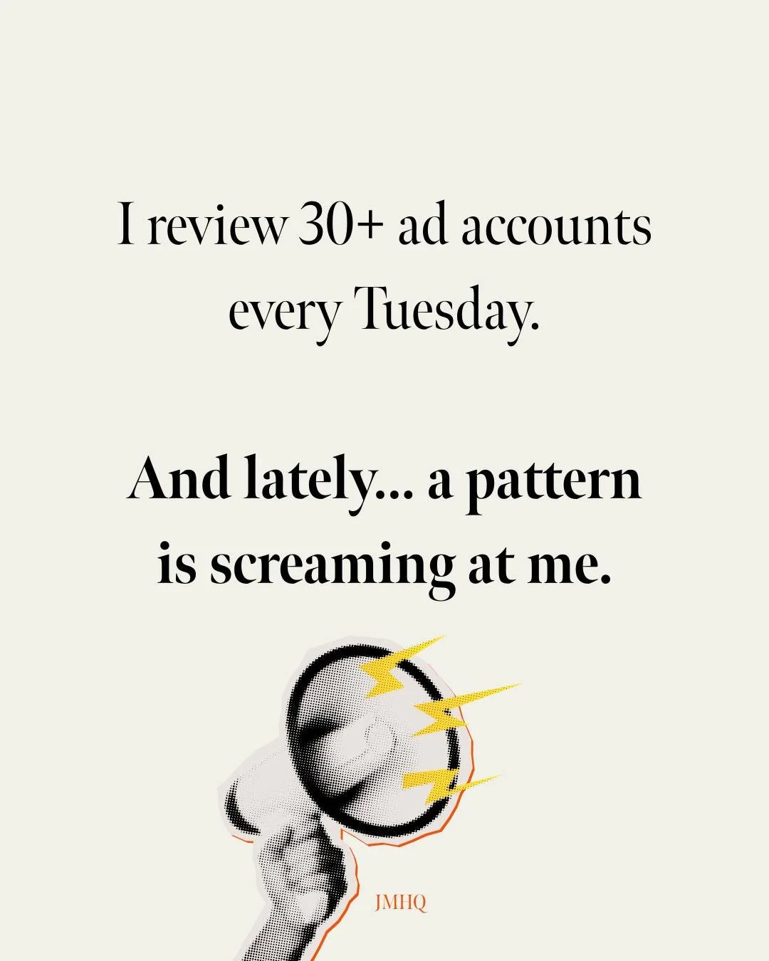 There&rsquo;s a temptation in marketing to sound impressive.

To polish. To elevate. To out-clever everyone else in the feed.

But what I&rsquo;m seeing in real ad accounts, right now is this:

🧹 SIMPLE is quietly mopping the floor.

When people are