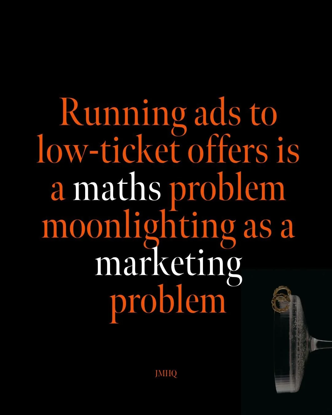 Running ads to a low-ticket offer is like balancing a seesaw whilst blindfolded.

Whilst also being spun around three times whilst yelling "I BELIEVE IN BUILDING A LIST OF BUYERS".

Most people don't even realise they're on a seesaw. They j