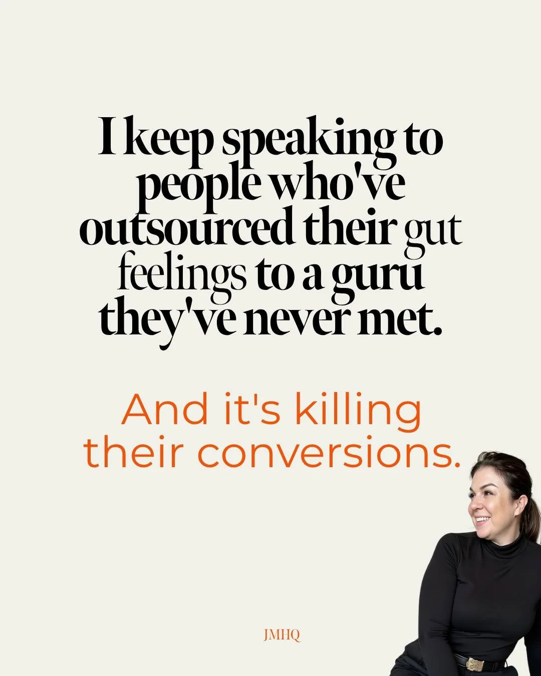 Sometimes following that guru strips all your beautiful, wonderful, knowledgeable, powerful you-ness out of your ads.

Your gut knows your business better than their formula does.

Novel concept: the coaches who sound like themselves in their ads are