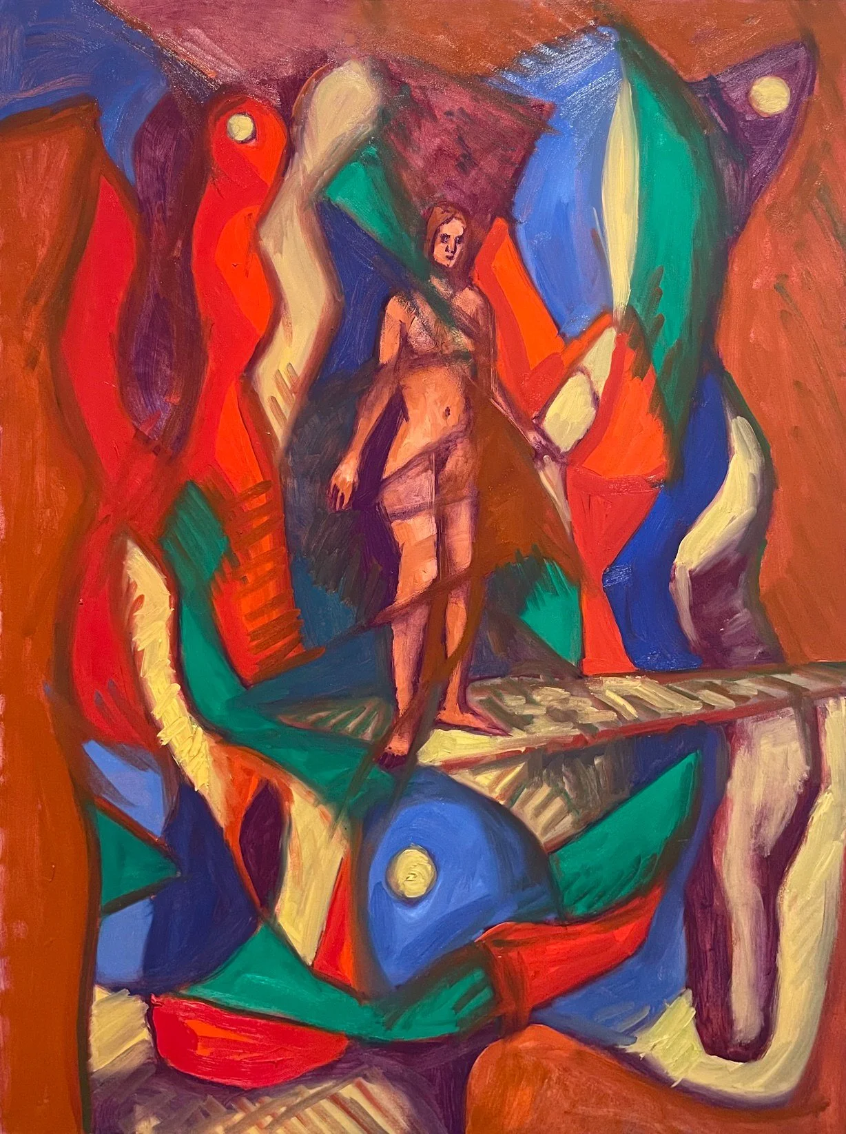 Deconstructed Figure in a Dressing Room, 24 x 18 inches, oil on panel