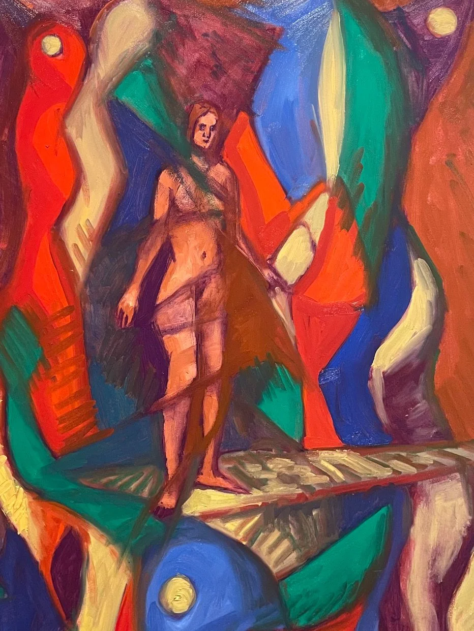 Deconstructed Figure in a Dressing Room, 24 x 18 inches, oil on panel (detail)