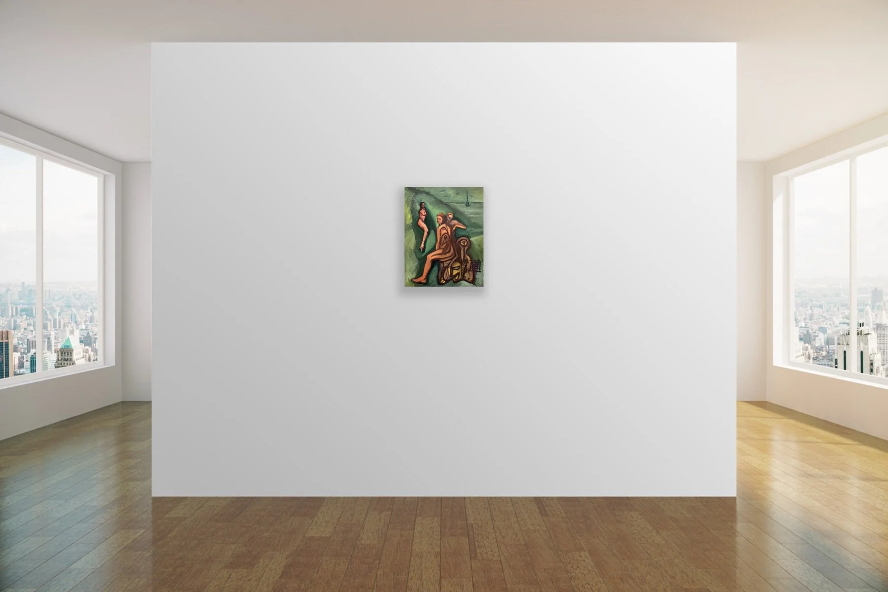 Composition 7/9/2026, 20 x 16 inches, oil on panel, installation shot
