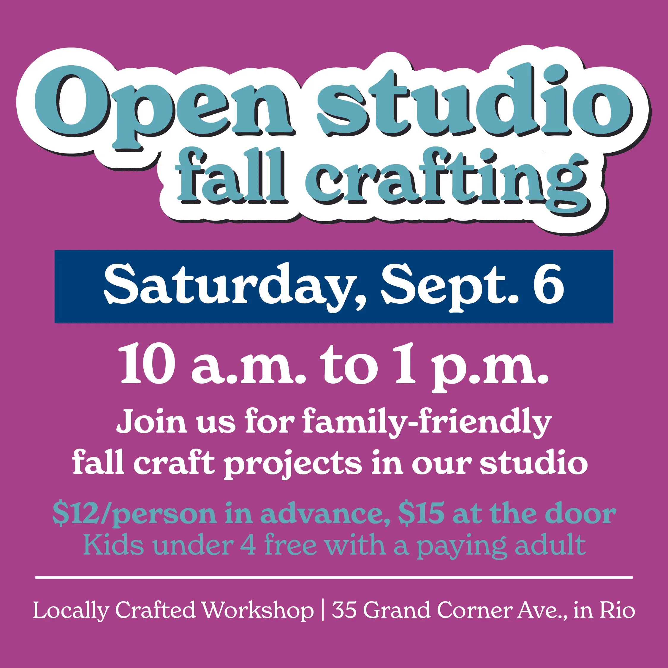 September Open Studio Crafting