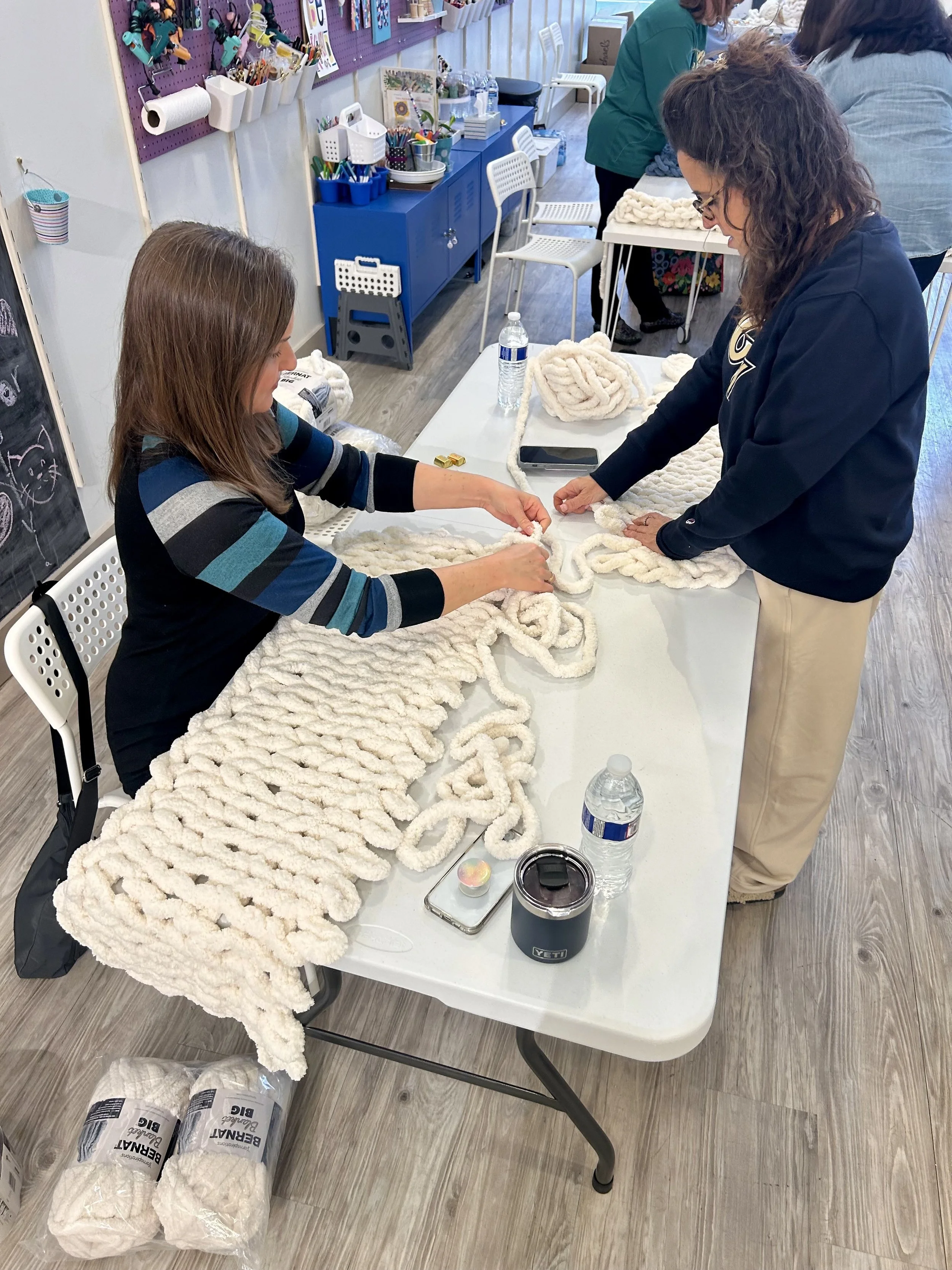 Chunky Blanket Hand Knitting