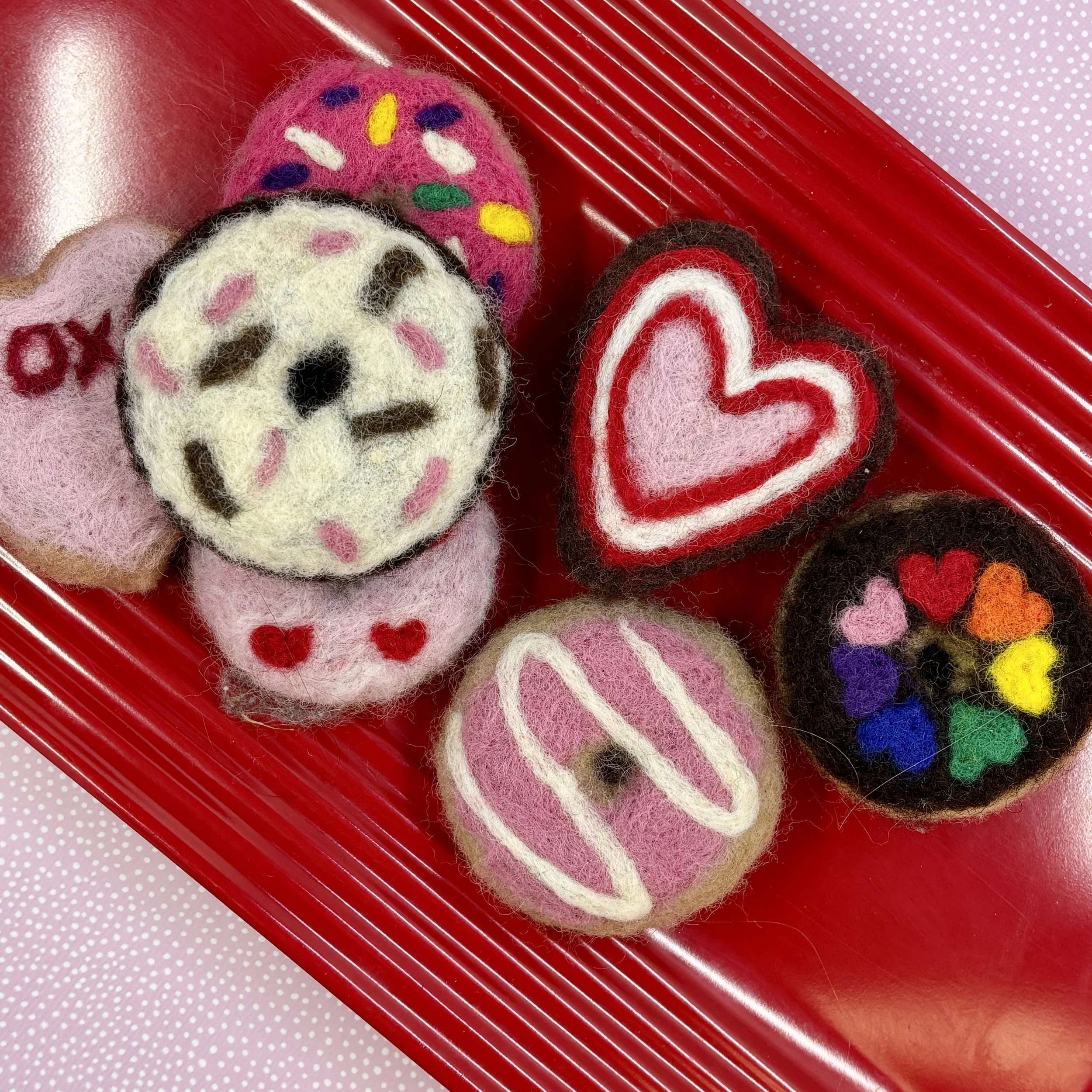 Needle-Felted Doughnut Magnets